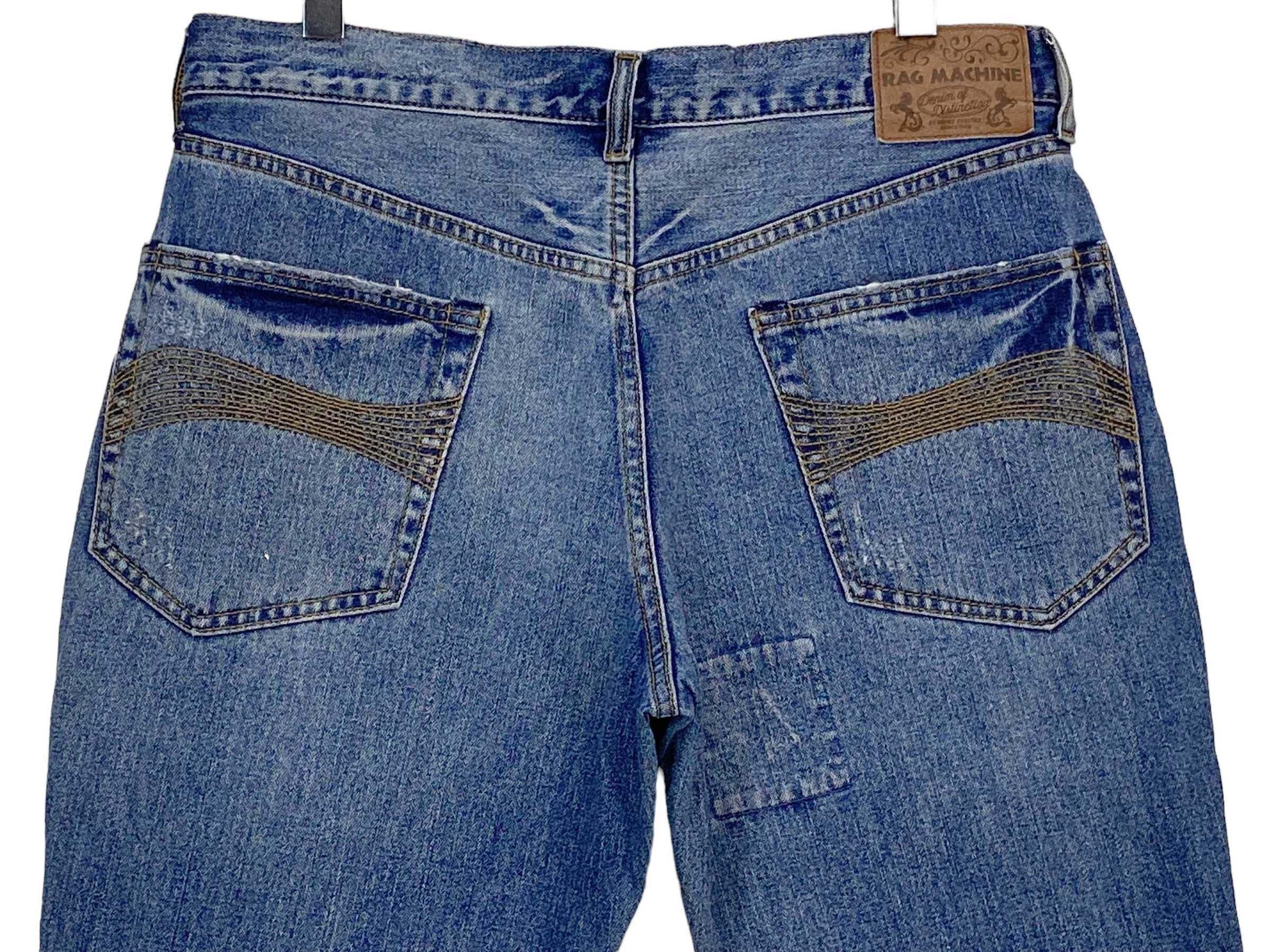 Japanese Brand Rag Machine Baggy Jeans Hip Hop Jeans Size US 34 / EU 50 - 5 Thumbnail