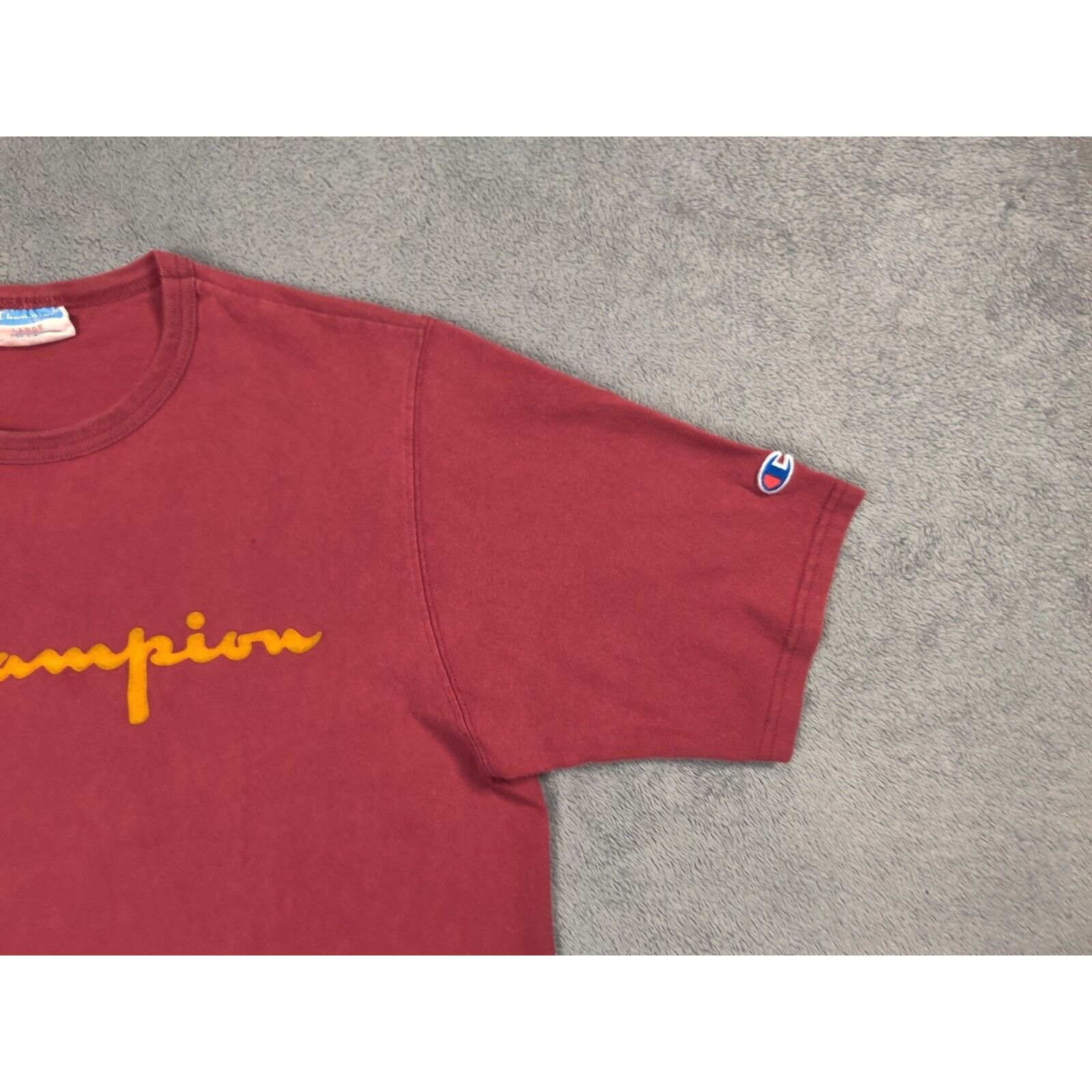 Champion Champion Shirt Adult Mens Large Dark Red Spell Out Logo Size US L / EU 52-54 / 3 - 3 Thumbnail