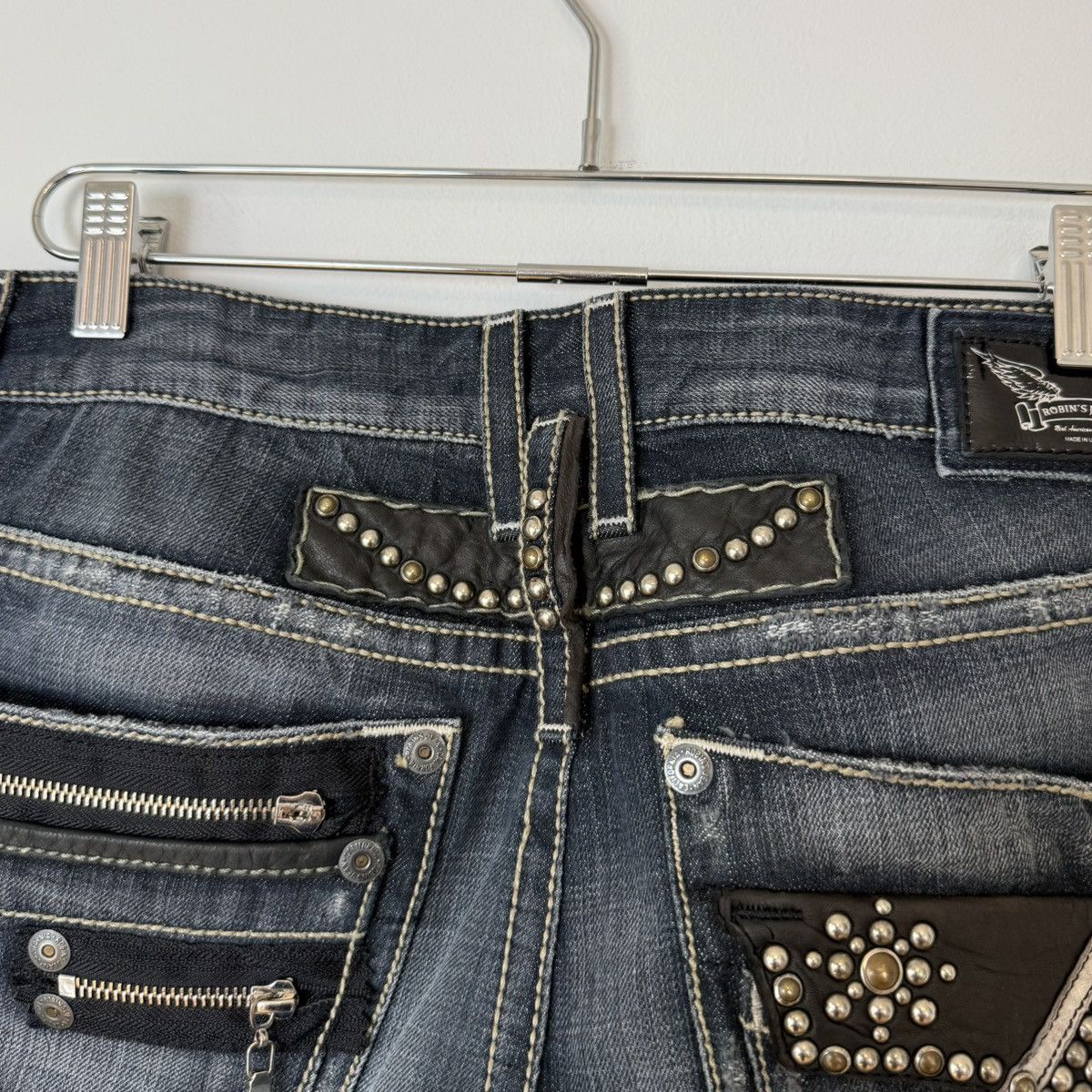 Robins Jeans Robin’s Jeans Racer Faded Leather Accent Bootcut Denim Y2K Size US 34 / EU 50 - 6 Thumbnail