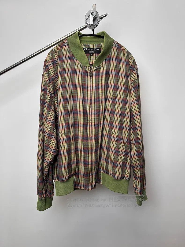 Dior Dior Green Plaid Zipper Jacket Size US L / EU 52-54 / 3 - 1 Thumbnail