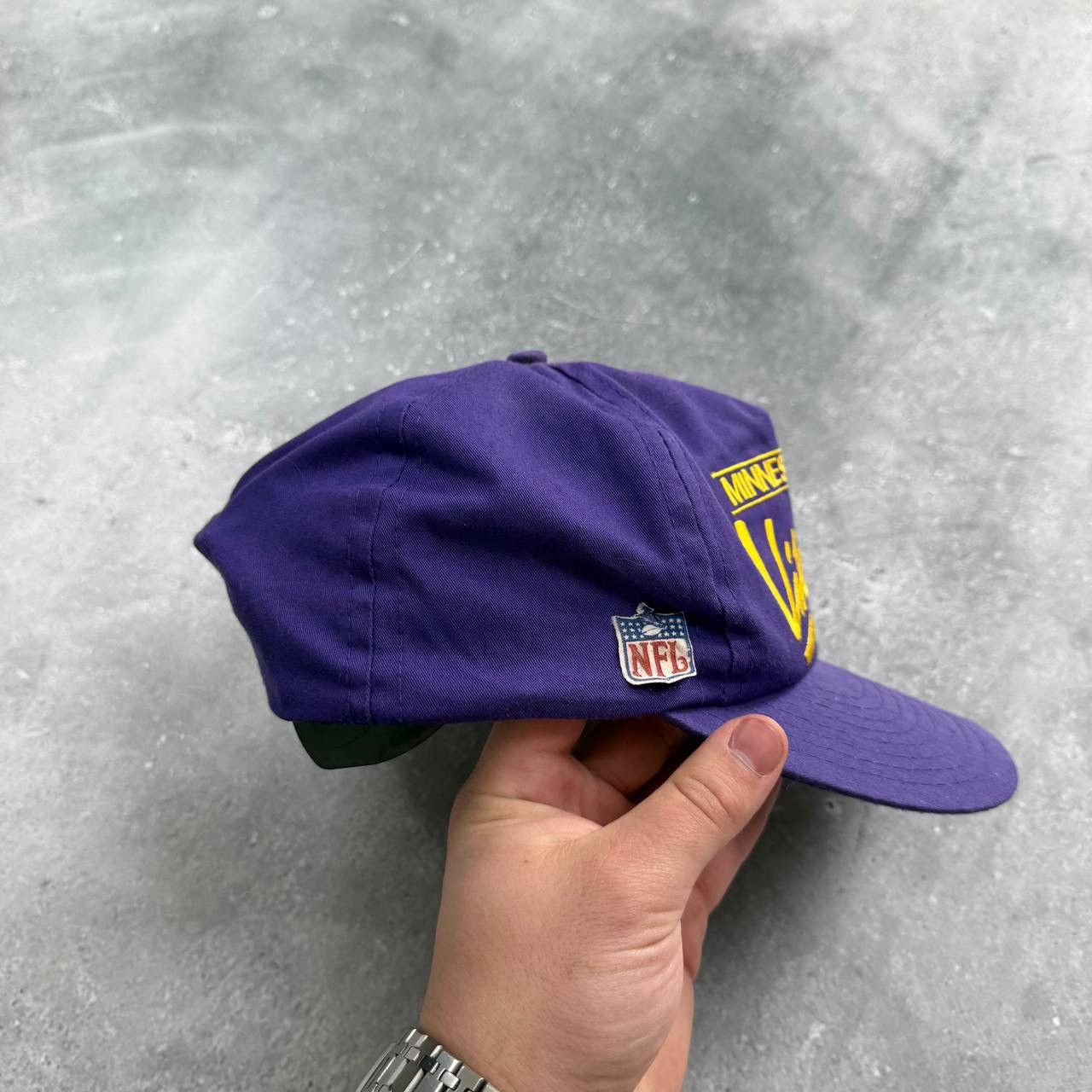 NHL Vintage 80s Minnesota Vikings NFL Script Logo Euro Cap Size ONE SIZE - 4 Thumbnail