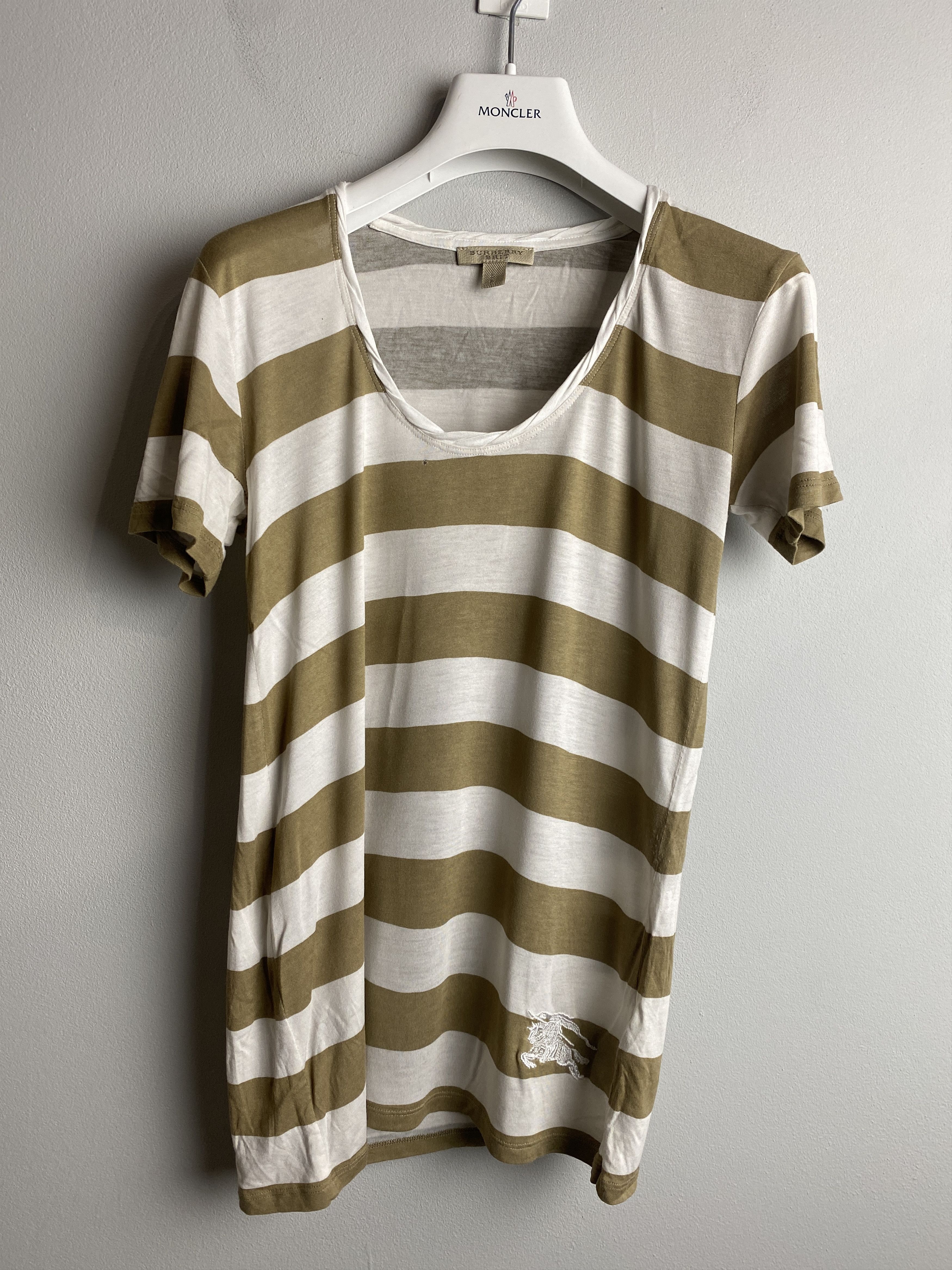 Burberry Burberry striped small logo t-shirt tee Size S / US 4 / IT 40 - 1 Thumbnail
