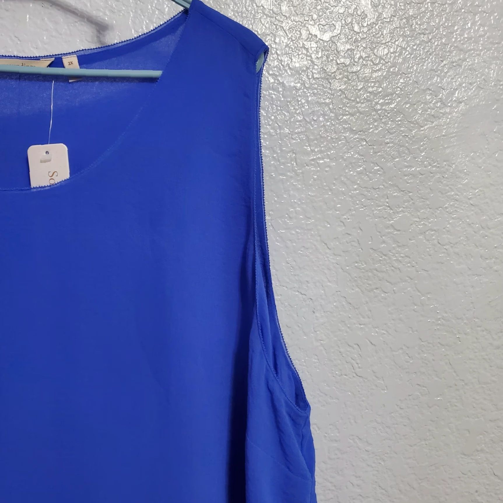 Soft Surroundings VINTAGE Soft Surroundings Top Women 2X Dazzling Blue Sleeveless Summer Fling Blouse Tank Size XXL / US 16-18 / IT 52-54 - 6 Thumbnail