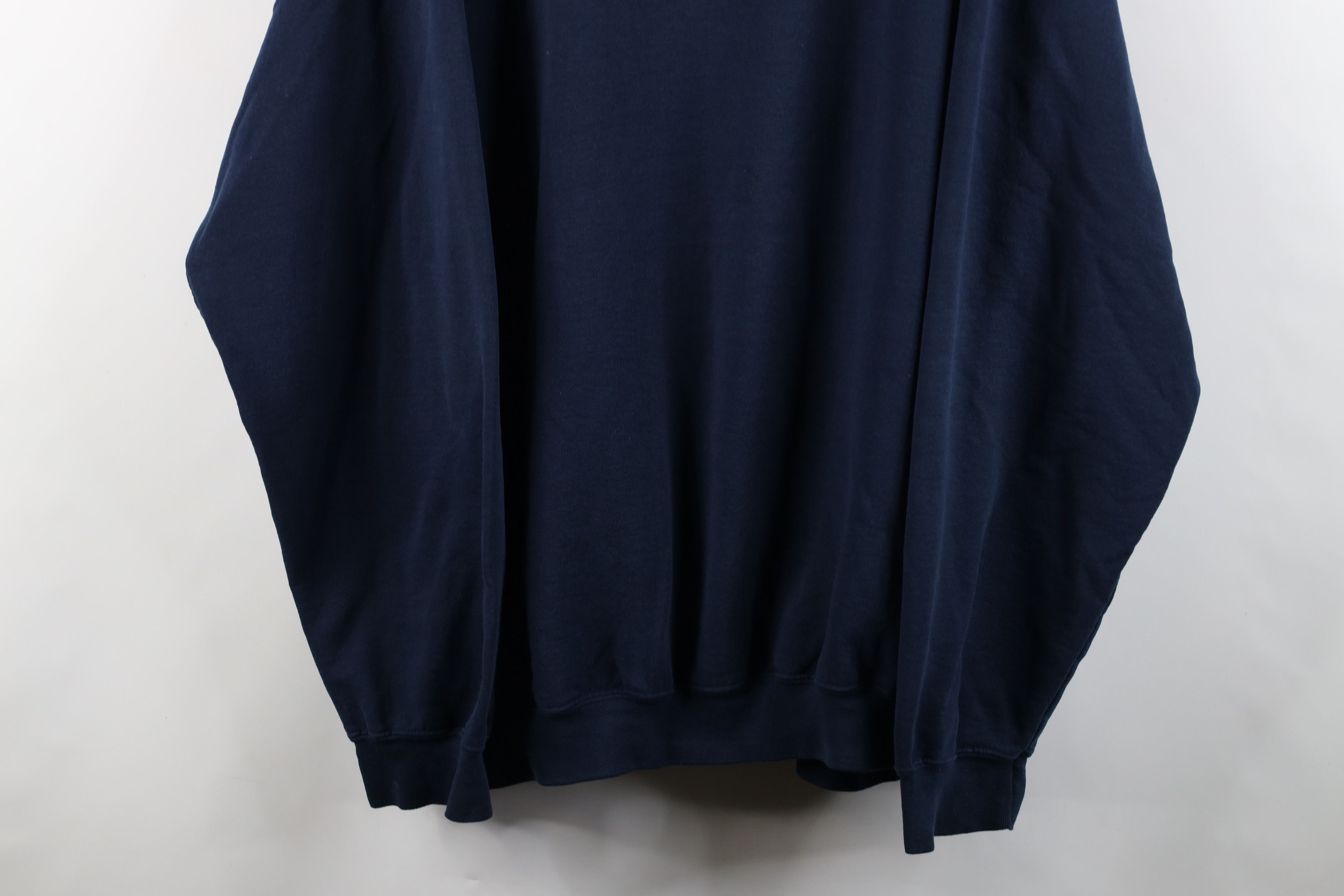 Vintage Vintage 90s Streetwear Blank Crewneck Sweatshirt Navy Blue Size US XXL / EU 58 / 5 - 3 Thumbnail
