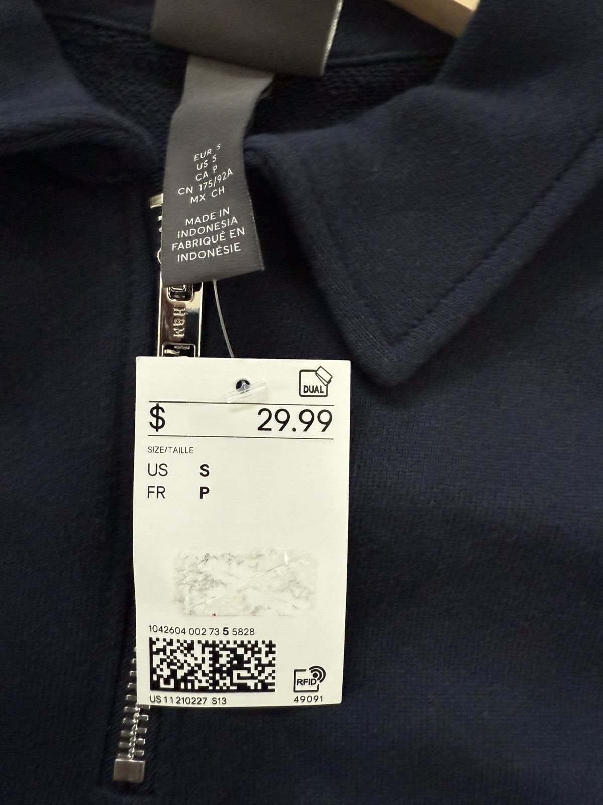 H&M 1/4 Zip Sweater with Collar and Front Pocket Size US S / EU 44-46 / 1 - 5 Thumbnail