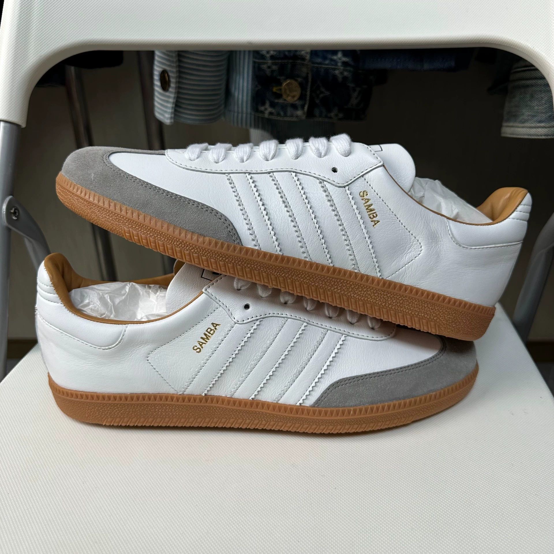 Adidas adidas Originals SAMBA OG Men's White/Gray Low 42.5 New Size US 9.5 / EU 42-43 - 7 Thumbnail