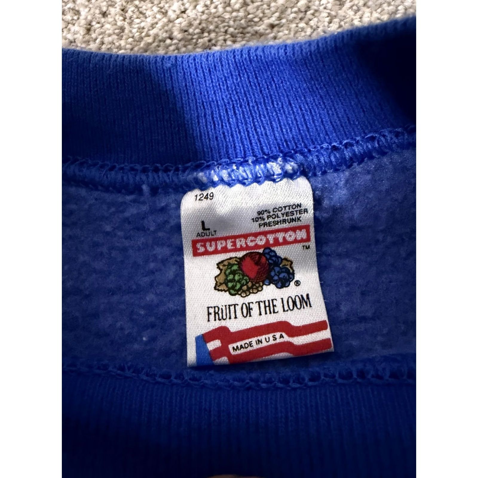 Fruit Of The Loom Fruit of the Loom Sweatshirt Mens Large Blue Flamingo Graphic Fleece Crewneck Size US L / EU 52-54 / 3 - 5 Thumbnail