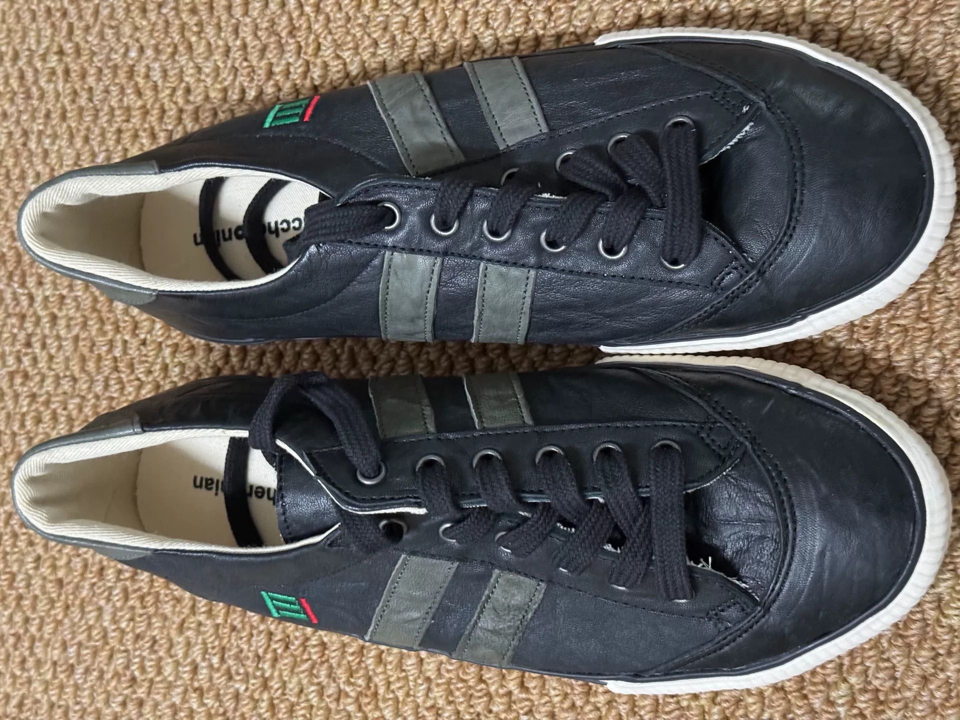 Japanese Brand Macaronian Leather Low-Top Sneakers Size US 10 / EU 43 - 1 Thumbnail