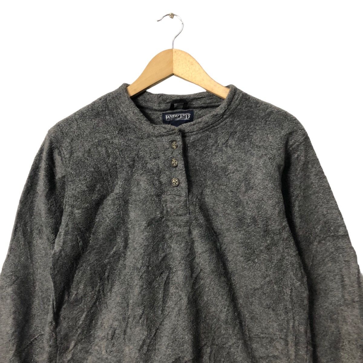 Lands' End Vintage 90s Lands End Half Button Fleece Sweater Size M / US 6-8 / IT 42-44 - 4 Thumbnail