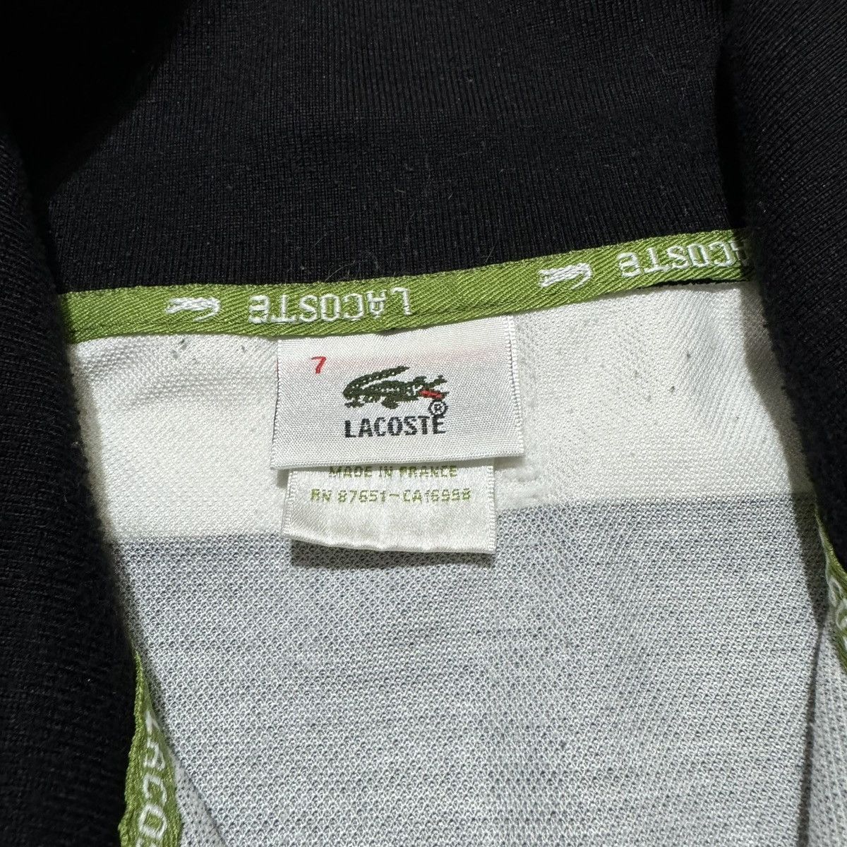 Lacoste × Vintage Lacoste Vintage Black White Striped Polo Rugby Golf Shirt Size US XL / EU 56 / 4 - 7 Thumbnail