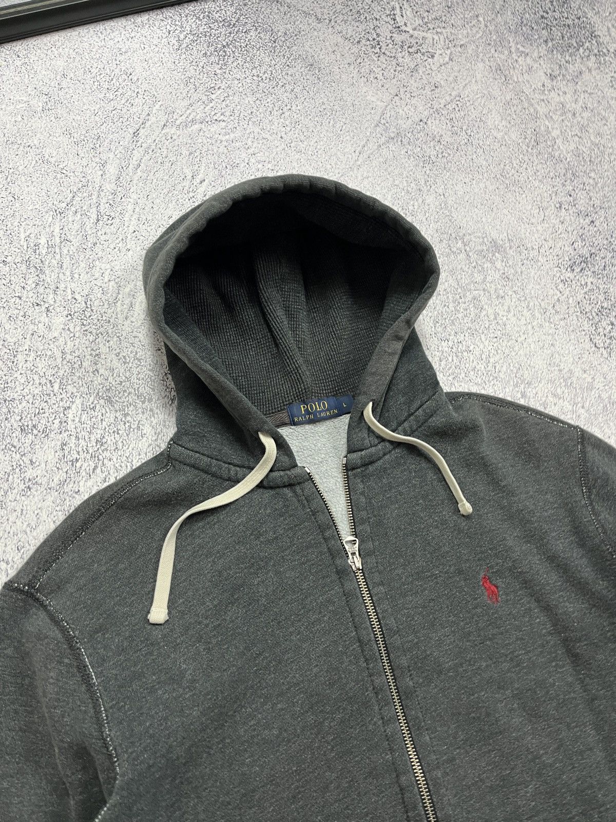 Polo Ralph Lauren × Ralph Lauren Polo Ralph Lauren Grey Zip Up Hoodie Red Pony Hype PRL Y2K Size US L / EU 52-54 / 3 - 6 Thumbnail
