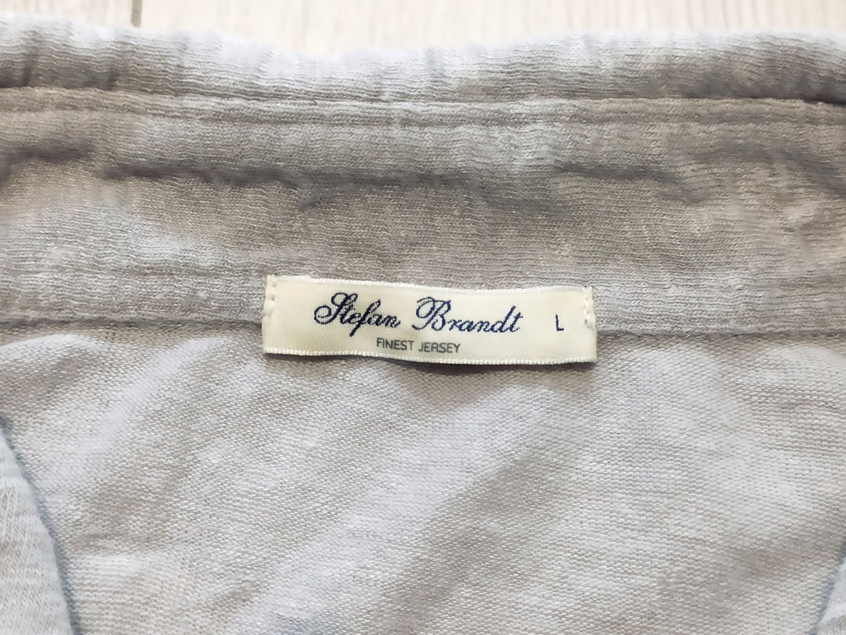 Designer Stefan Brandt Linen jersey polo shirt Size US L / EU 52-54 / 3 - 2 Thumbnail