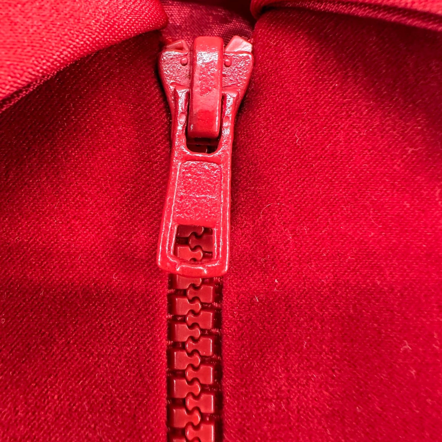 Velour VINTAGE Sheri Martin Jacket Womens 12 Red Cropped Boxy Full Zip Velour USA 90s Size XL / US 12-14 / IT 48-50 - 5 Thumbnail