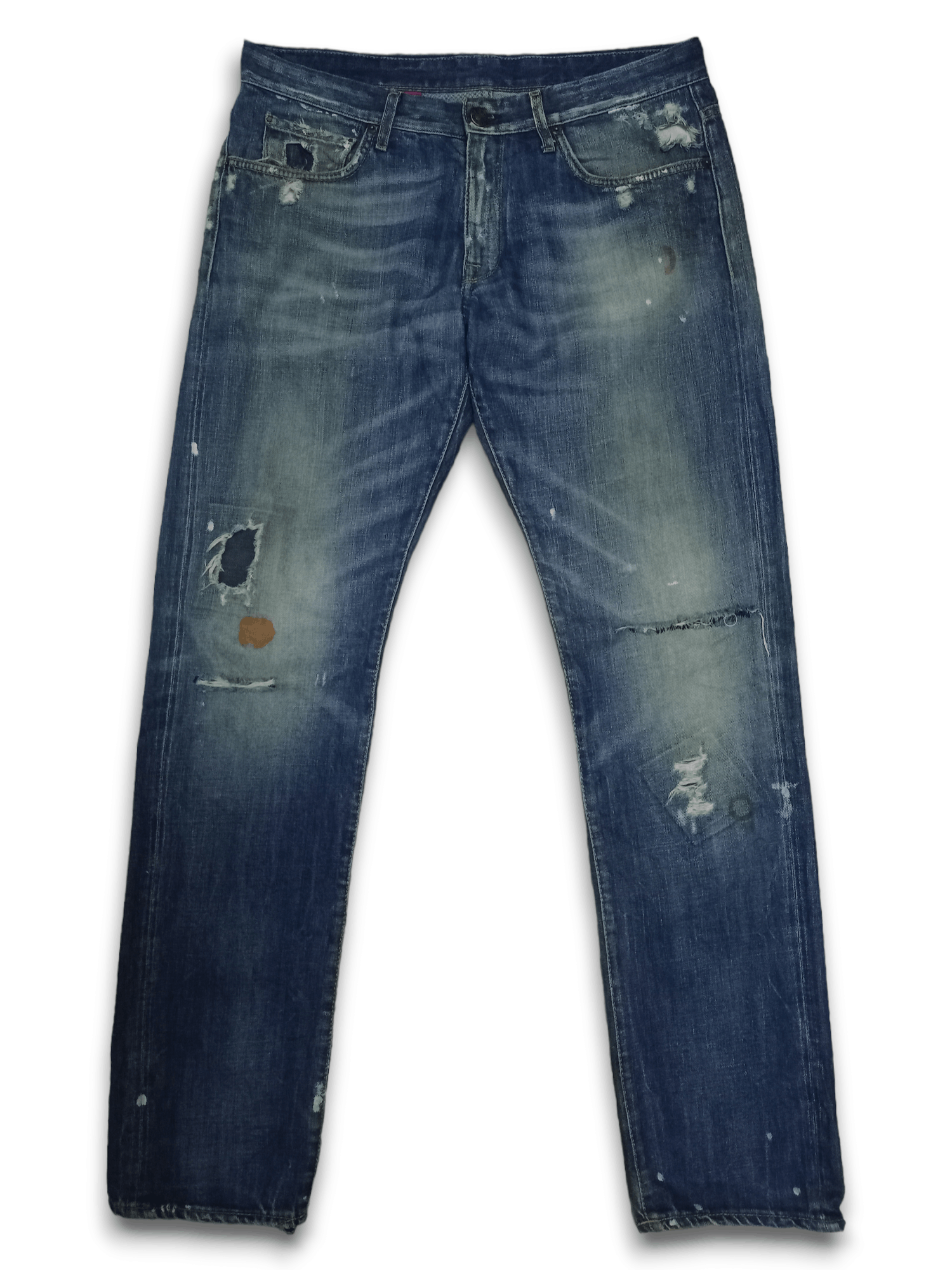 Japanese Brand Vintage Japanese Reign Studio Distress Paint Splatter Jeans Size US 35 - 14 Thumbnail
