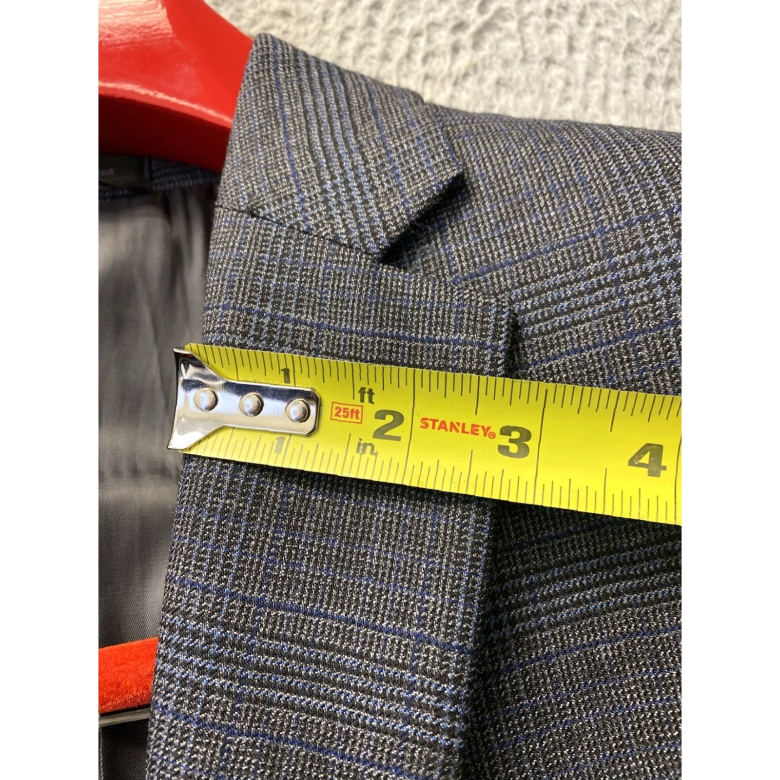Ralph Lauren VINTAGE Ralph Lauren Blazer Jacket Glen Plaid Houndstooth 46R Gray Wool Mens Size 46R - 7 Thumbnail