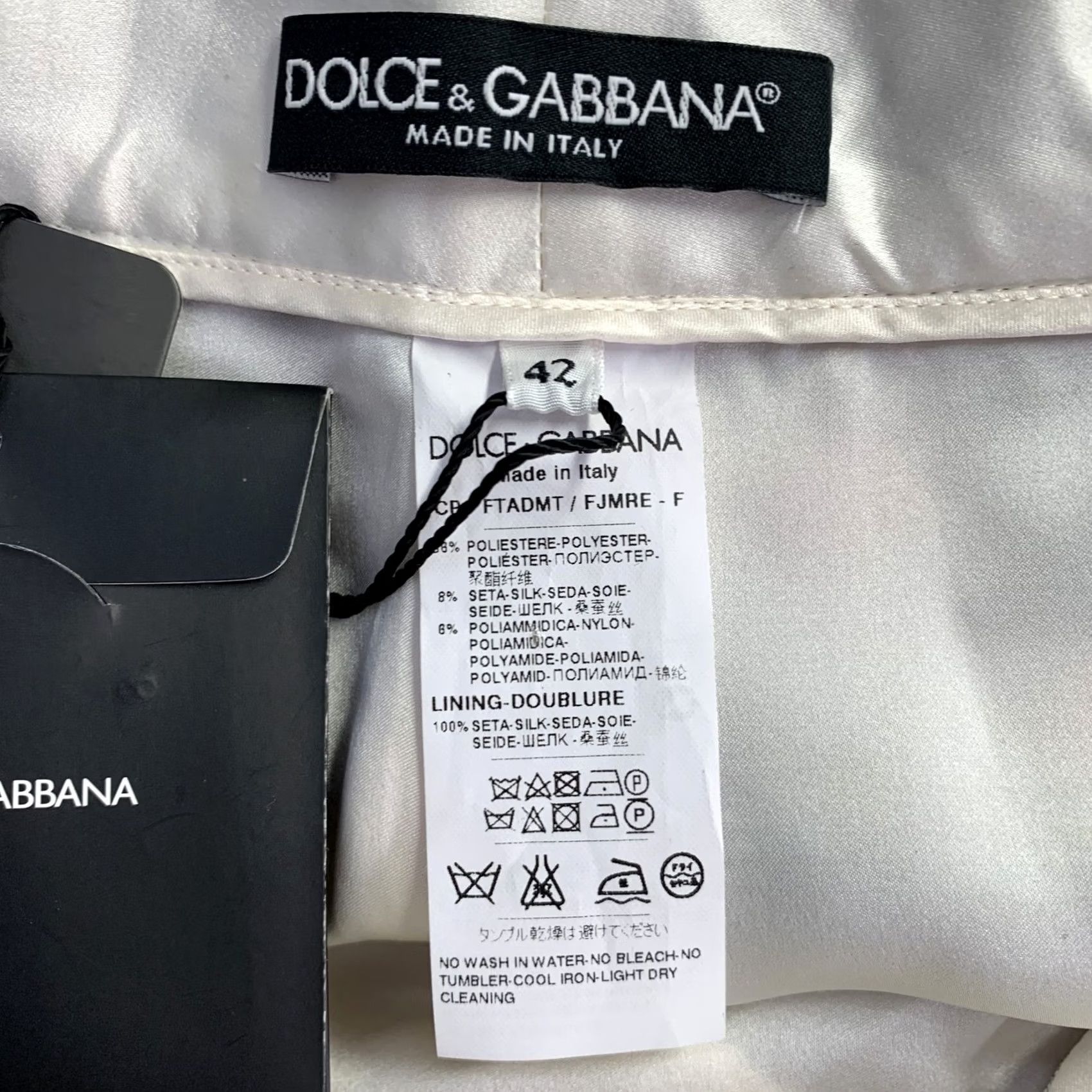 Dolce & Gabbana DOLCE & GABBANA Size 6 White Pink Jacquard Floral Capri Dress Pants Size 28" / US 6 / IT 42 - 5 Thumbnail