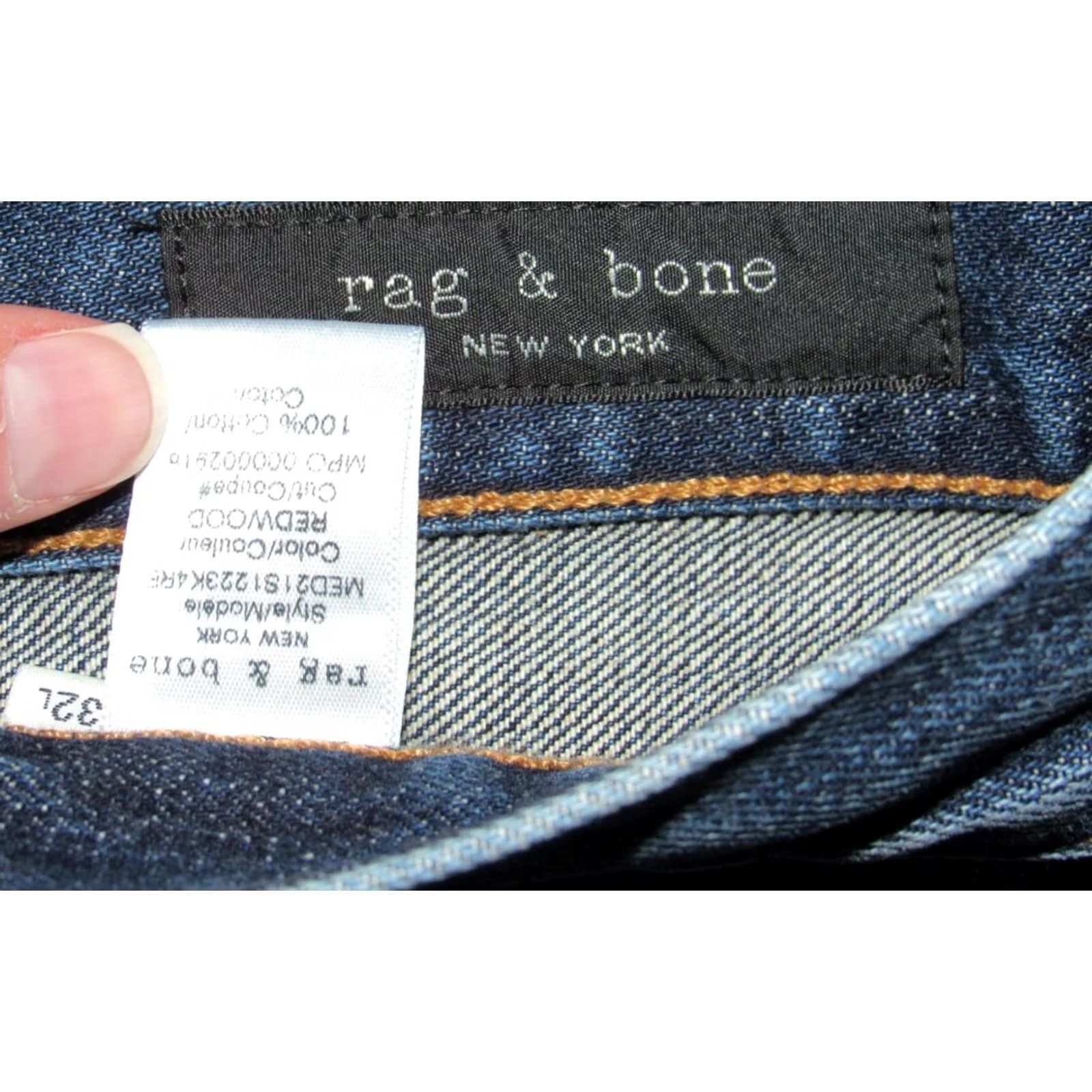 Rag & Bone RAG & BONE Denim Jeans Straight 32 x 30 Blue Men Regular Inseam 30 Slim Fit Redwood 2 Redwood Fit 2 Slim Fit Denim Jeans 32 x 30 Size US 32 / EU 48 - 5 Thumbnail