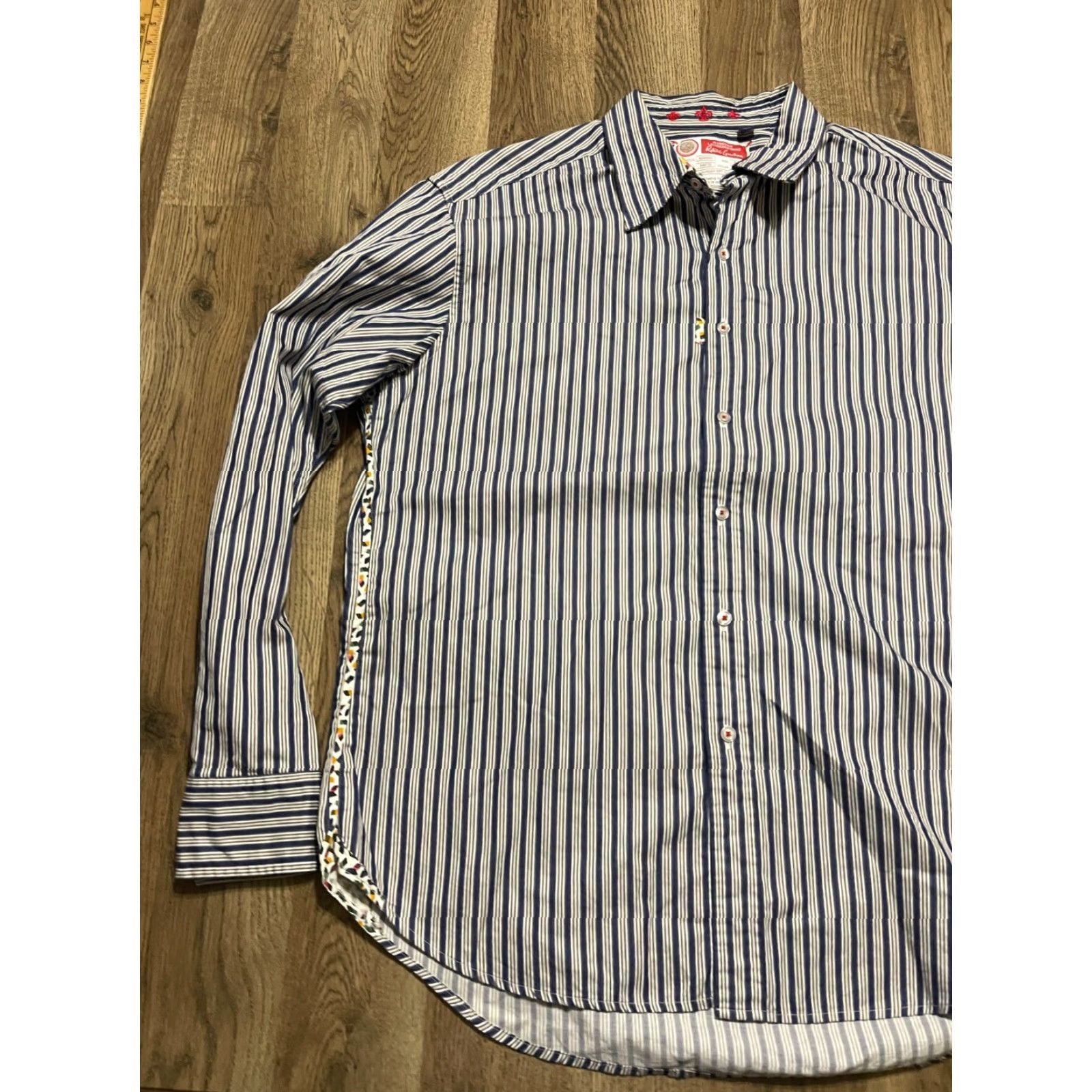 Vintage Robin Graham Shirt Mens XL Blue White Brown Long Sleeve Button Up Size US XL / EU 56 / 4 - 3 Thumbnail