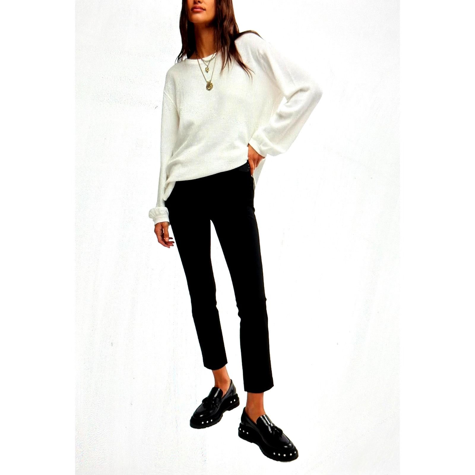 Free People Free People Molly Slim Pants Black size 12 Size 34" / US 12 / IT 48 - 5 Thumbnail