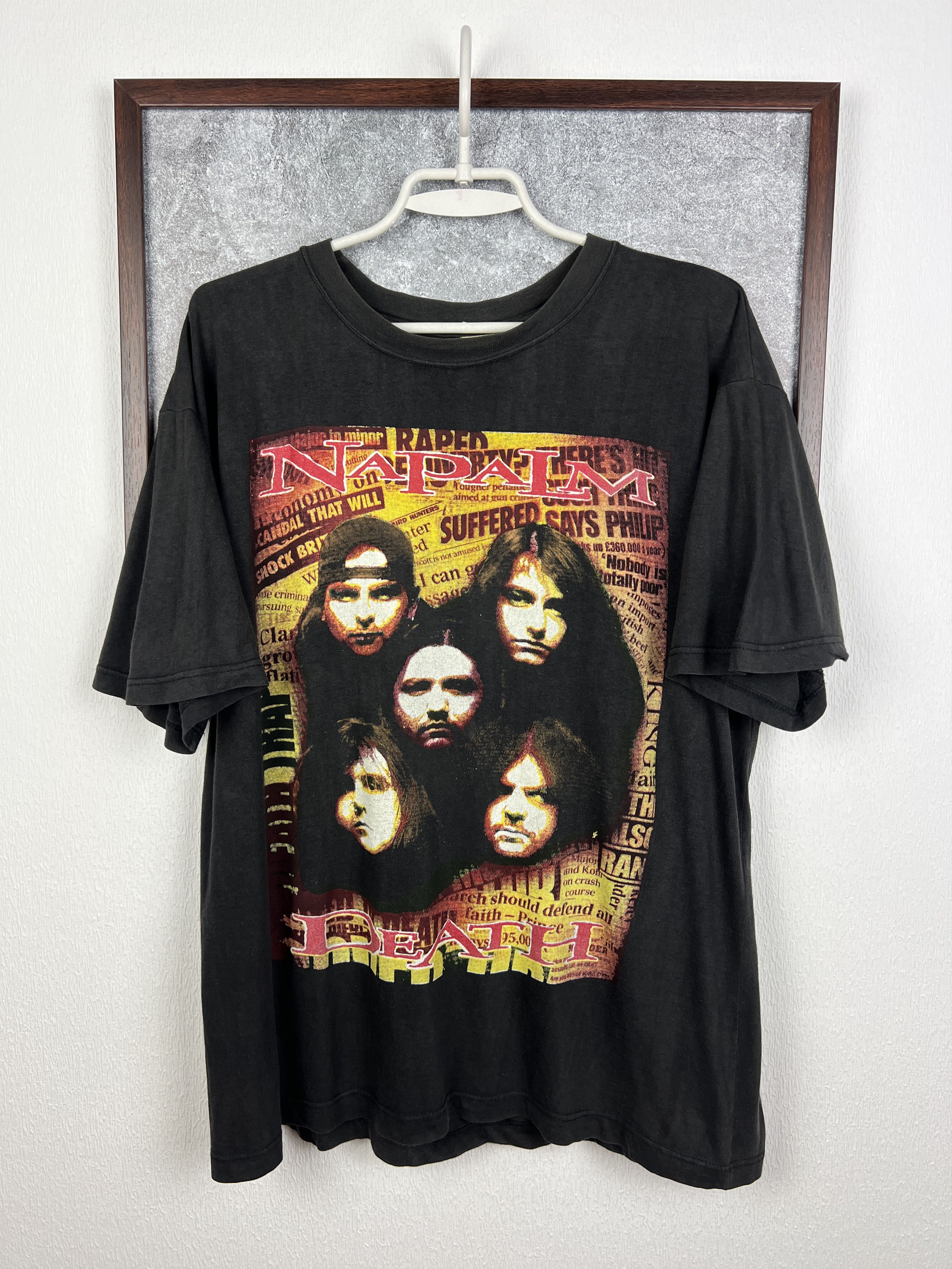 Vintage Over Print Napalm Death Black Metal Shirt Tee Band Grindcore Size US L / EU 52-54 / 3 - 1 Thumbnail