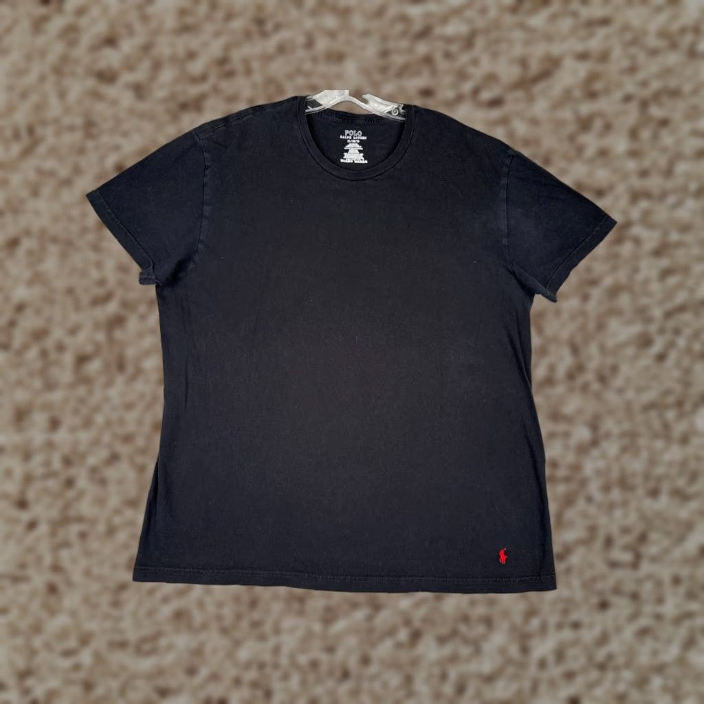 Ralph Lauren VINTAGE Polo Ralph Lauren Shirt Adult XL Black 100% Cotton Crew Neck Pony Logo Embroidered Men T-Shirt American Classic Designer Sports 90s? Size US XL / EU 56 / 4 - 1 Thumbnail