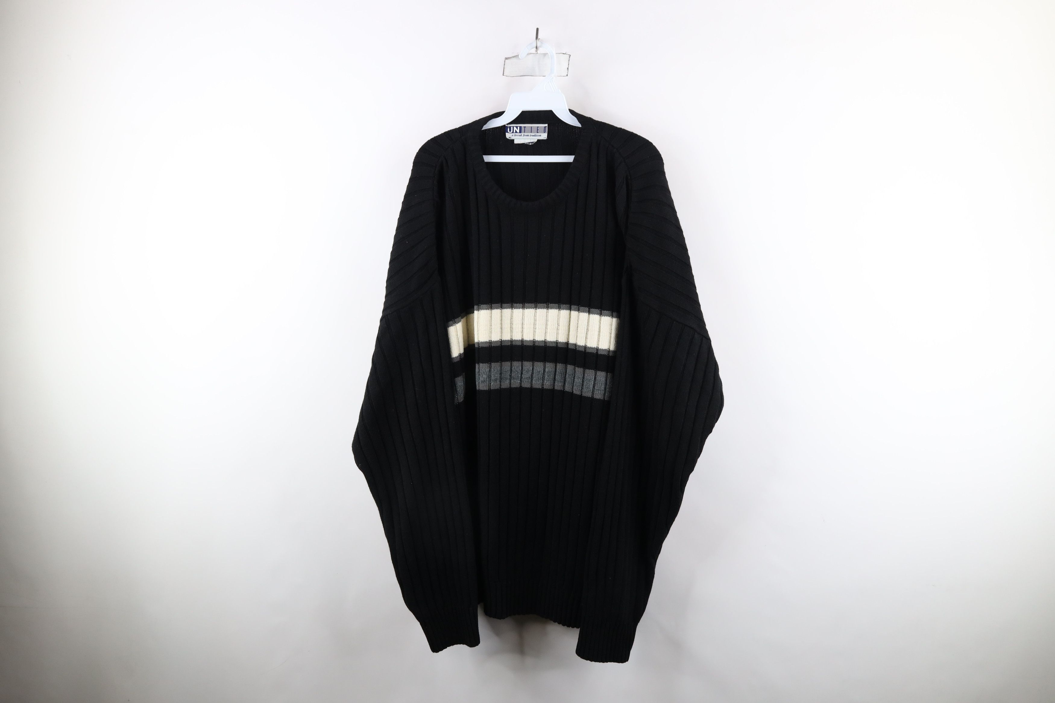 Vintage Vintage 90s Streetwear Chunky Ribbed Knit Crewneck Sweater Size US XXL / EU 58 / 5 - 1 Thumbnail