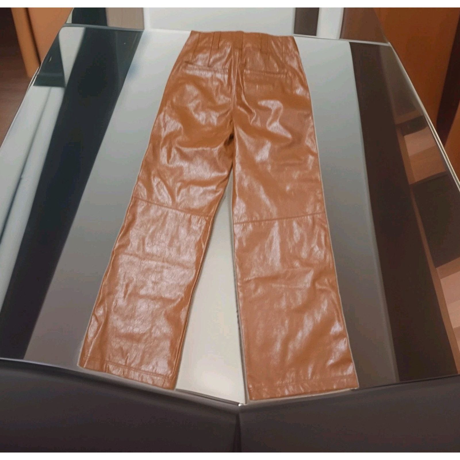 Free People Free People Star Crossed Lovers Flare Cognac Faux Leather 0 Size 27" / US 4 / IT 40 - 7 Thumbnail