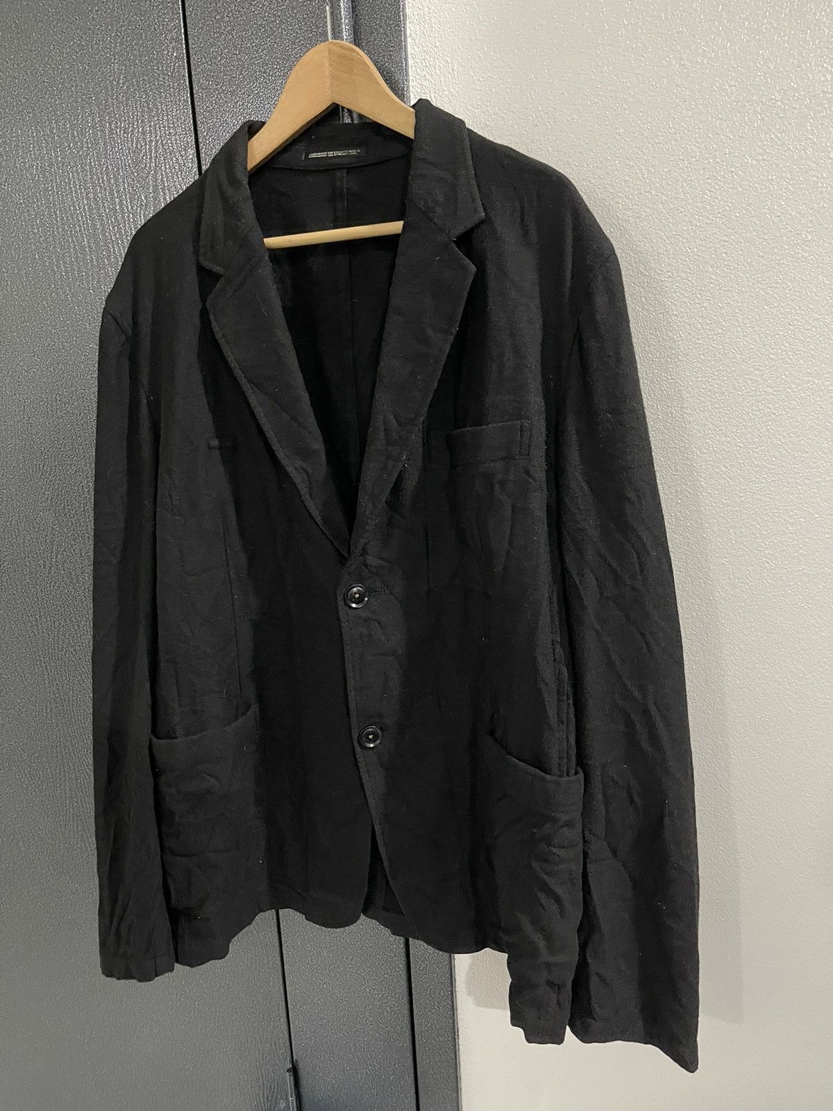 Yohji Yamamoto Vintage Yohji Yamamoto Pour Homme Wool Jacket Size US L / EU 52-54 / 3 - 3 Thumbnail
