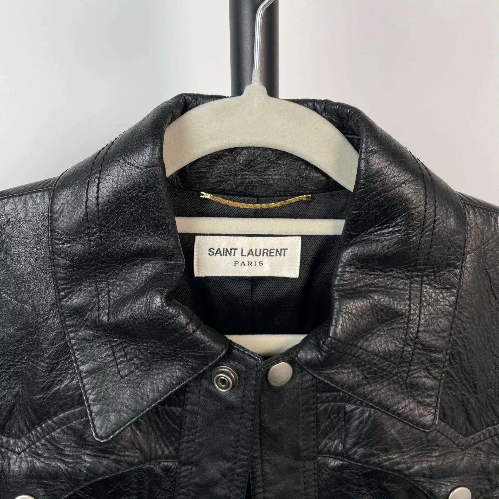 Saint Laurent Paris YSL leather jacket black 160 Size XS / US 0-2 / IT 36-38 - 4 Thumbnail