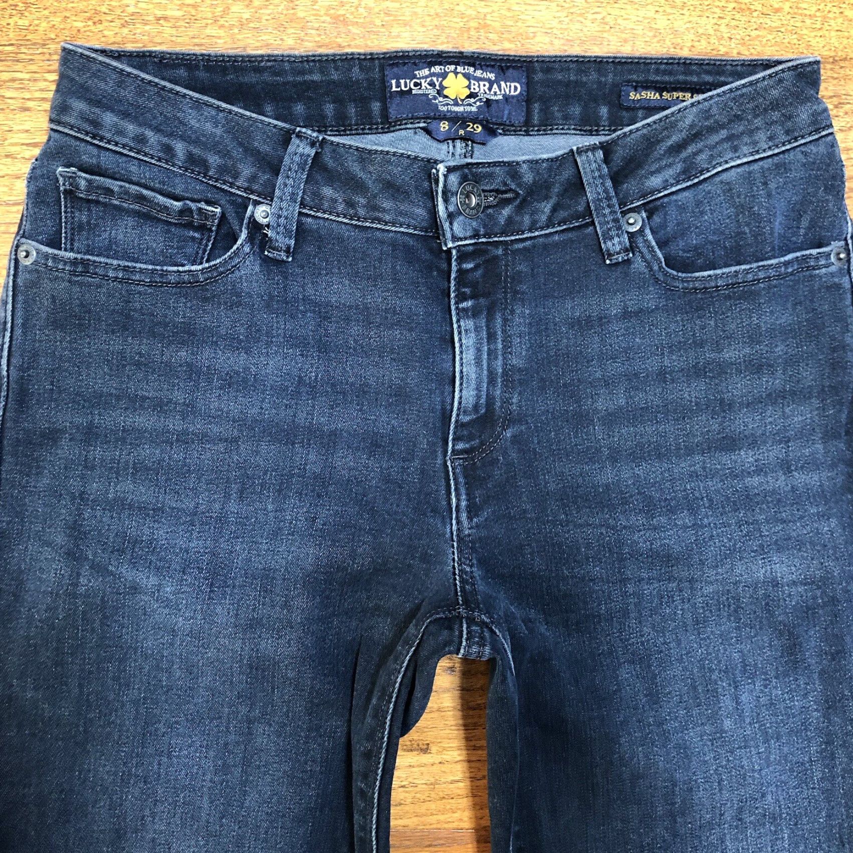 Lucky Brand Lucky Brand Jeans Women's Slim Super Skinny Stretch Denim 28 Inseam 8 Regular Blue 5-Pocket Zipper Closure N/A 90s Preppy USA Womens Size 30" / US 8 / IT 44 - 4 Thumbnail