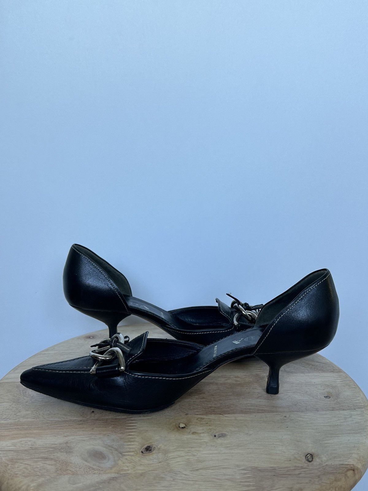 Prada Prada Leather kitten heels mule Size US 6.5 / IT 36.5 - 7 Thumbnail