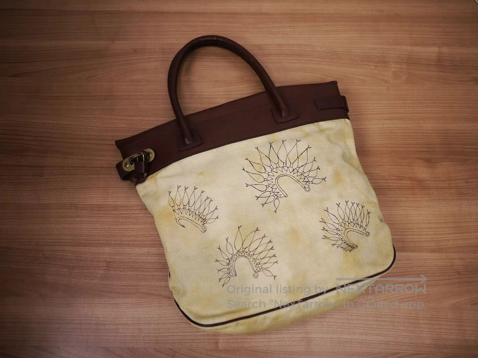 visvim mail satchel canvas bag beige.