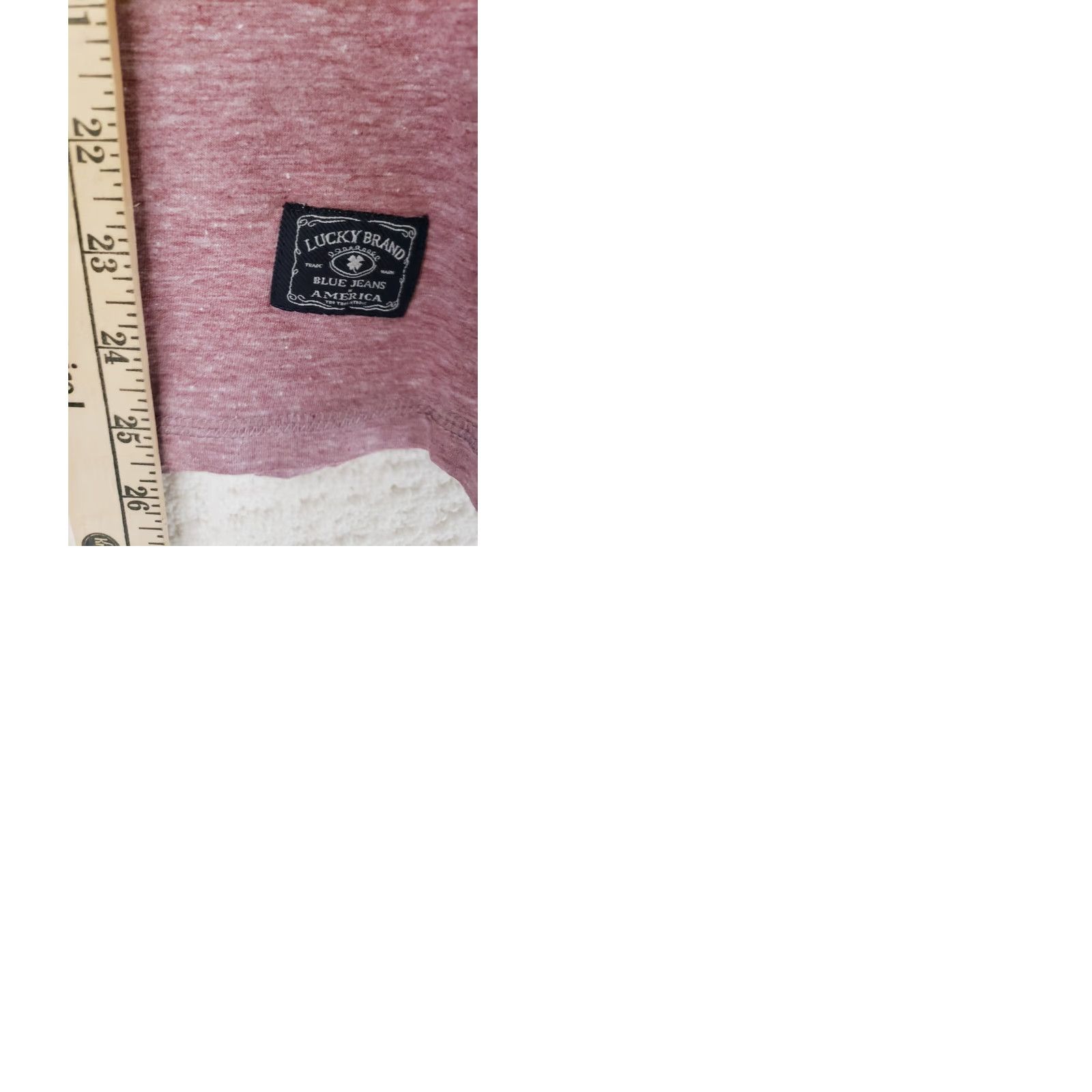 Lucky Brand Lucky Brand Men’s T-Shirt Pocket V-Neck Maroon Heathered Regular M Red Jersey Short Sleeve Clothing Shirt Mens Size US M / EU 48-50 / 2 - 9 Thumbnail