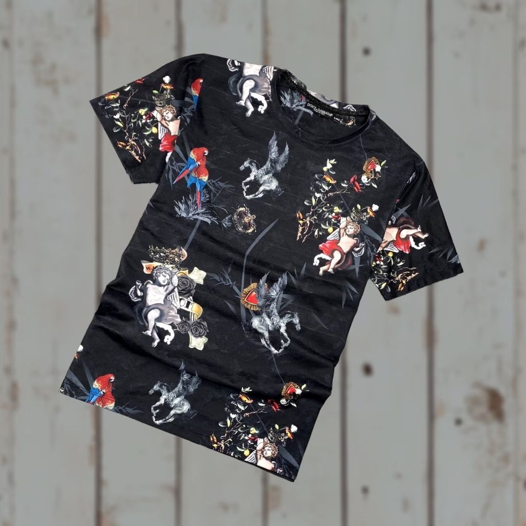 Dolce & Gabbana Dolce&Gabbana T-Shirt Black Logo Men XL Crew Neck Short Sleeve Size US XL / EU 56 / 4 - 1 Thumbnail