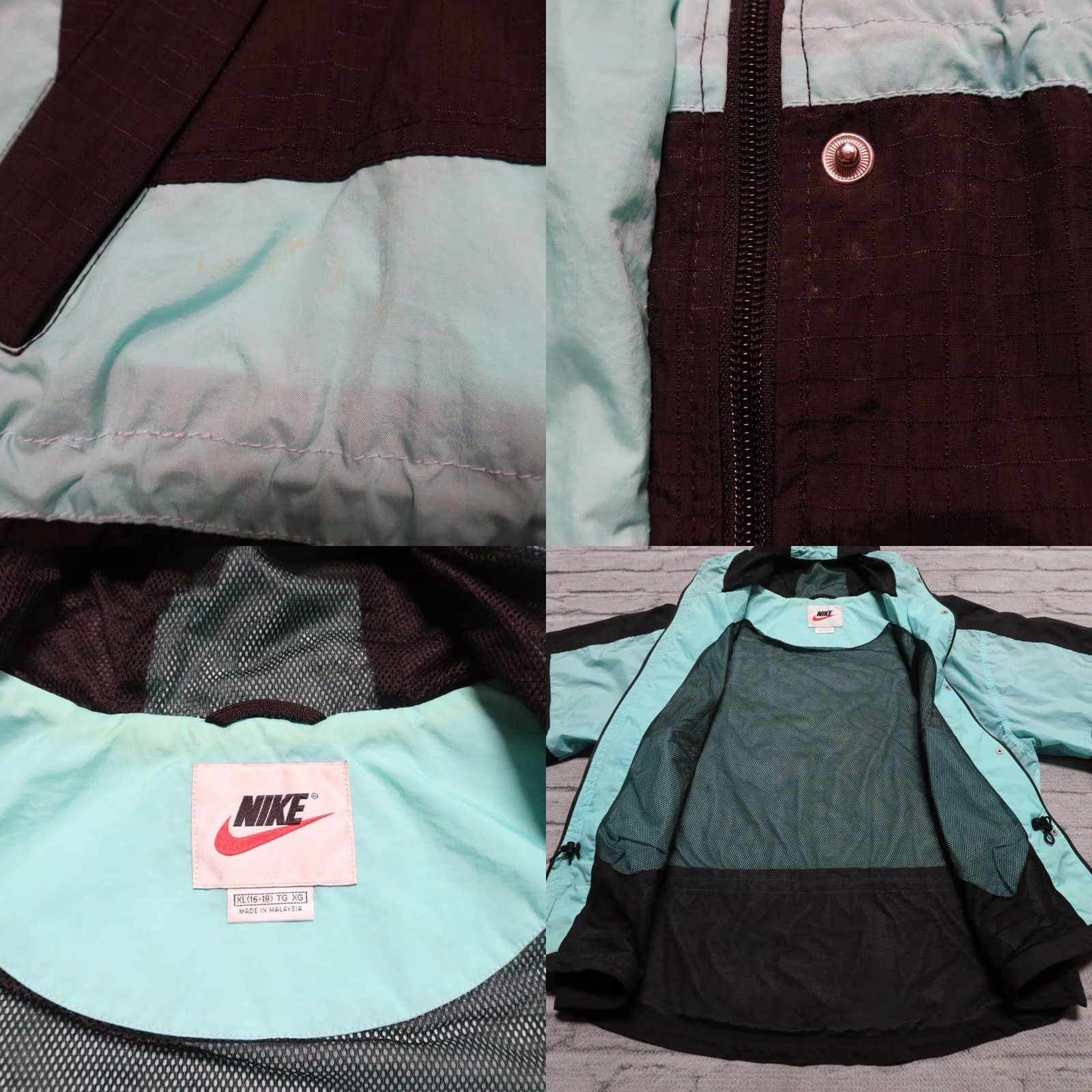 Nike Vintage Nike Swoosh Parka Jacket Womens XL Aqua 90s Ripstop Logo Coat Size XL / US 12-14 / IT 48-50 - 8 Thumbnail