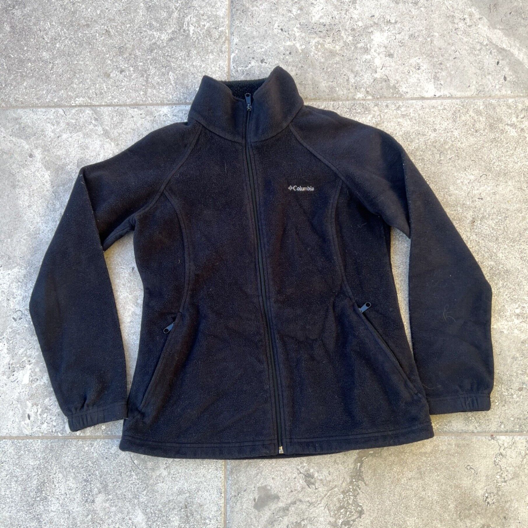 Vintage COLUMBIA WOMEN'S BLACK ZIP UP SOFT SHELL FLEECE LINED JACKET SIZE L Size L / US 10 / IT 46 - 1 Thumbnail
