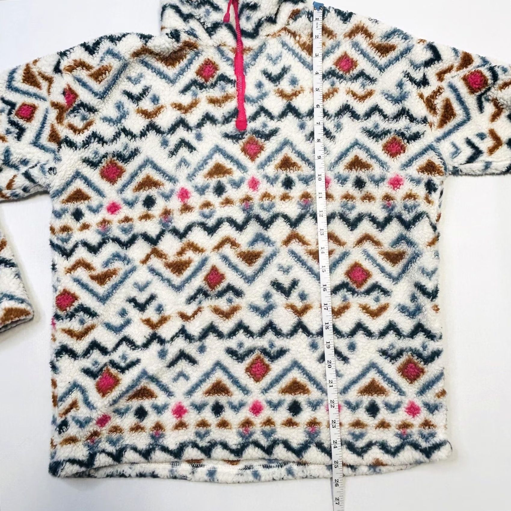 Eddie Bauer VINTAGE Eddie Bauer Pullover Womens Large White Aztec Fleece 1/4 Zip Pattern Cozy Warm Size L / US 10 / IT 46 - 7 Thumbnail