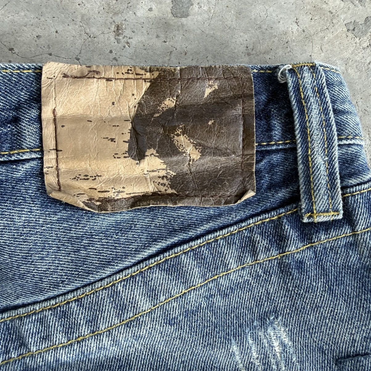 Japanese Brand W32x30 Vintage Snap Red Flare Faded Denim Jean Pants Size US 33 - 13 Thumbnail