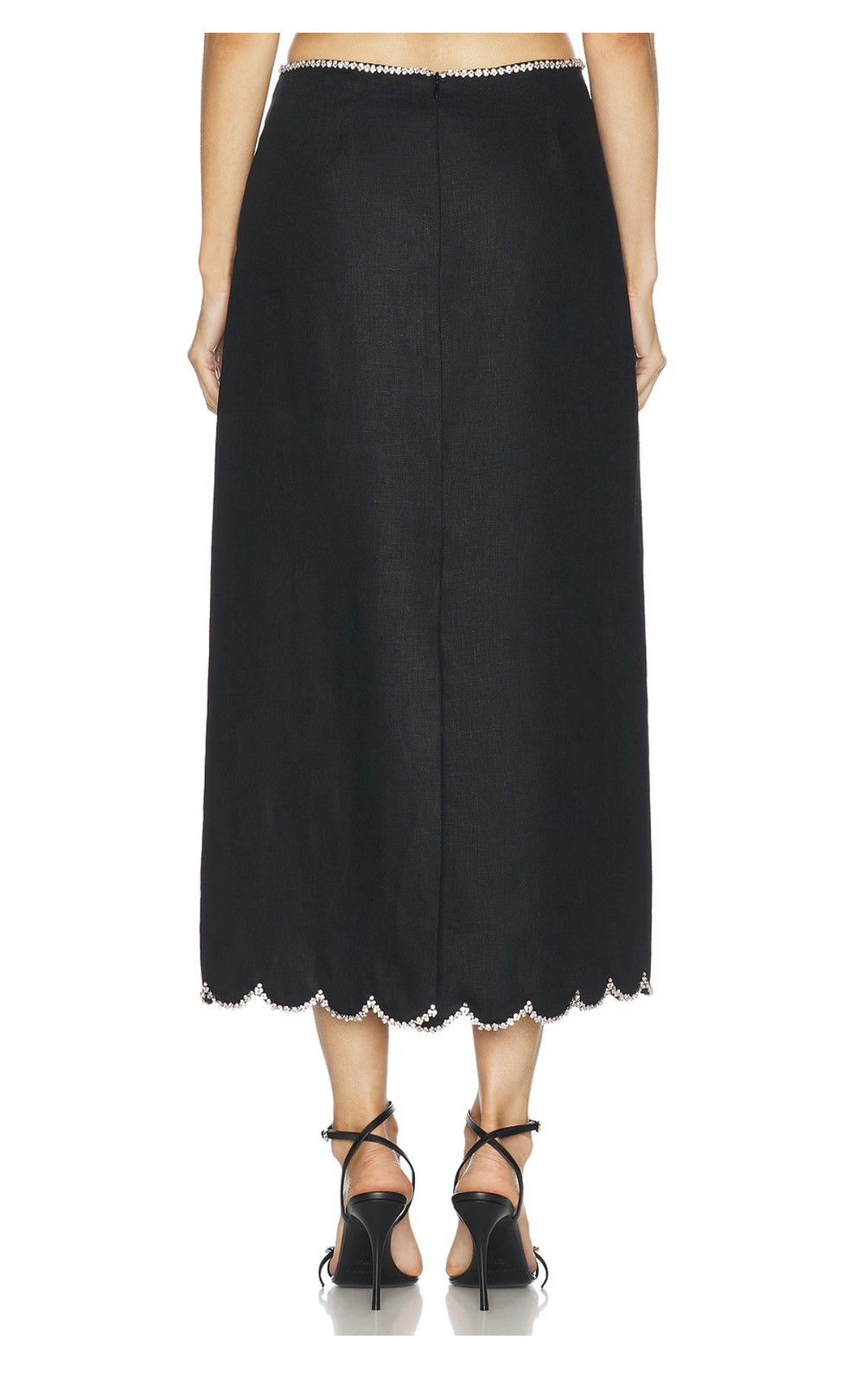 Zimmermann ZIMMERMANN Crush Scalloped Midi Skirt Zimmermann size 2 Size 30" / US 8 / IT 44 - 8 Thumbnail