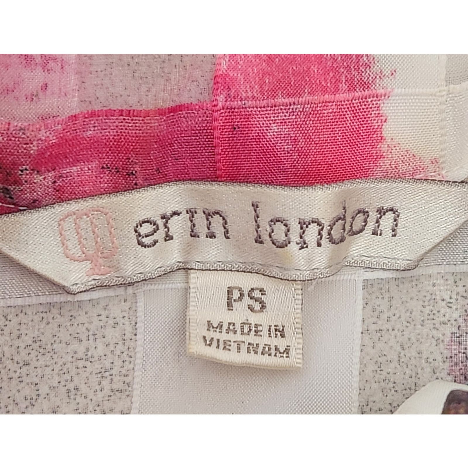Other VTG Erin London Pink Green Floral Sheer Full Zip Blazer PS Size S / US 4 / IT 40 - 6 Thumbnail