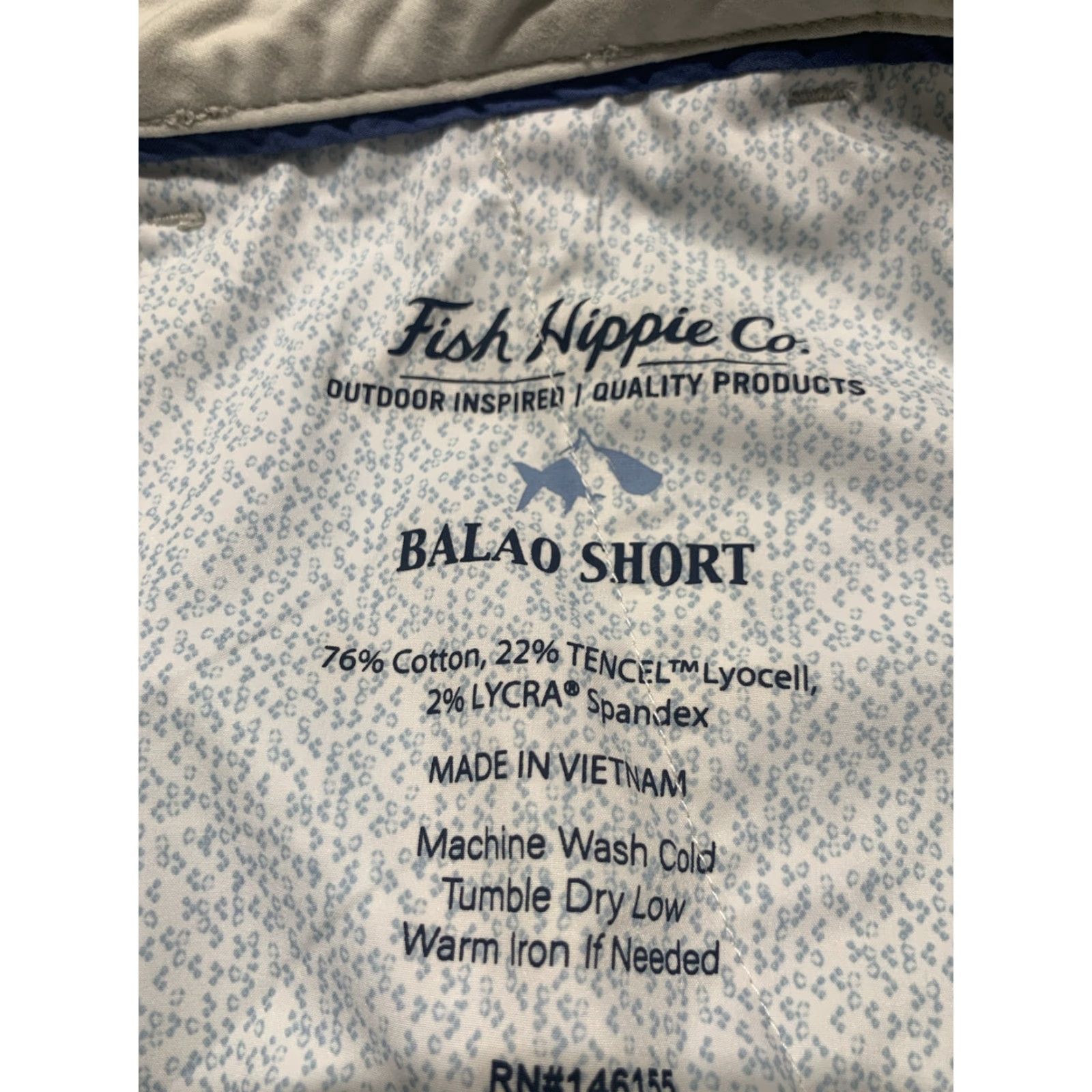 Vintage Fish Hippie Mens Chino Shorts 42 Beige Cotton Spandex Flat Front Casual Summer Size US 42 / EU 58 - 6 Thumbnail