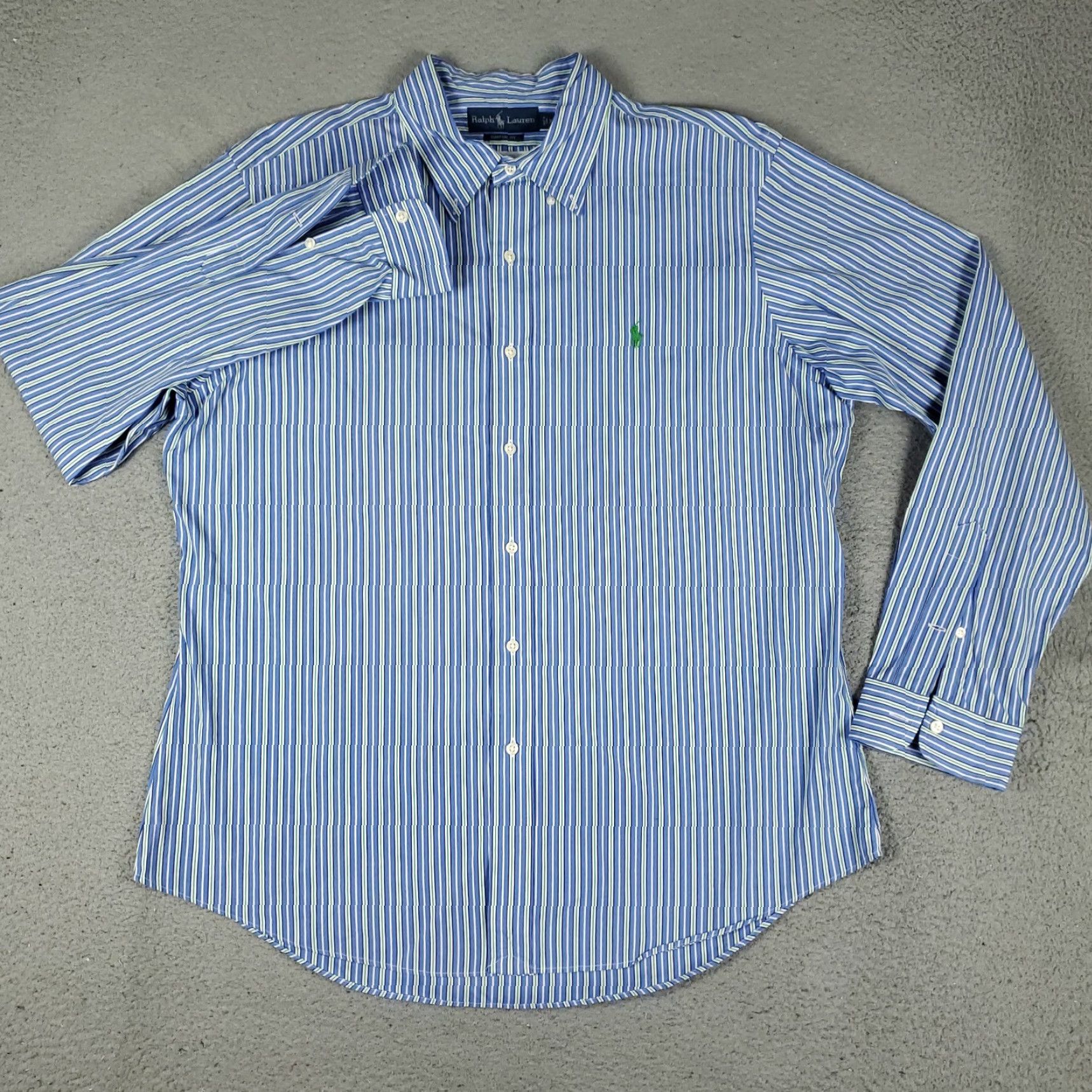 Ralph Lauren Ralph Lauren Shirt Mens XL Blue Striped Custom Fit Button Up Long Sleeve Size US XL / EU 56 / 4 - 3 Thumbnail
