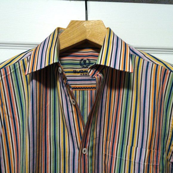 BUGATCHI BUGATCHI MENS PRE-OWNED COTTON CASUAL SHIRT SIZE: M Size US M / EU 48-50 / 2 - 2 Thumbnail