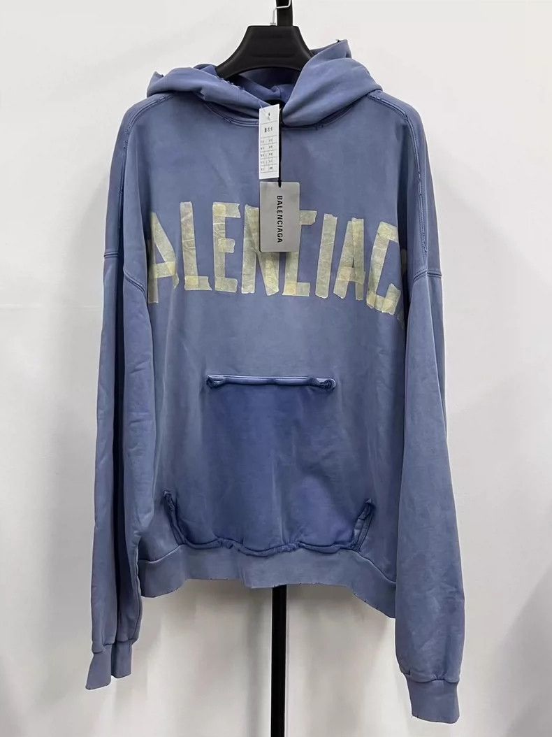 Balenciaga Balenciaga Ripped lettered print hooded sweatshirt Size US S / EU 44-46 / 1 - 1 Thumbnail