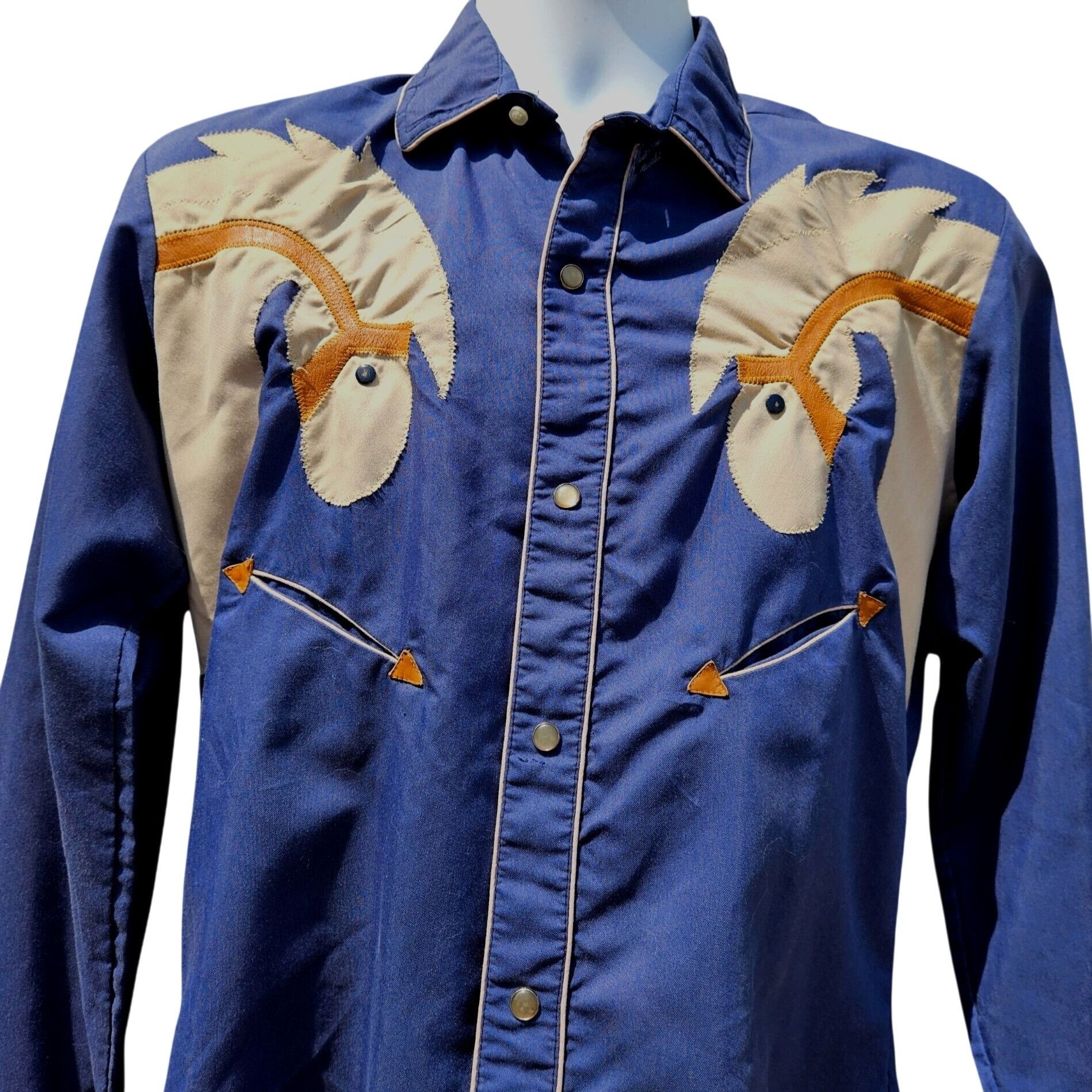 Vintage Vintage Custer 70s Western Cowboy Shirt Horse Head Applique Size US M / EU 48-50 / 2 - 2 Thumbnail