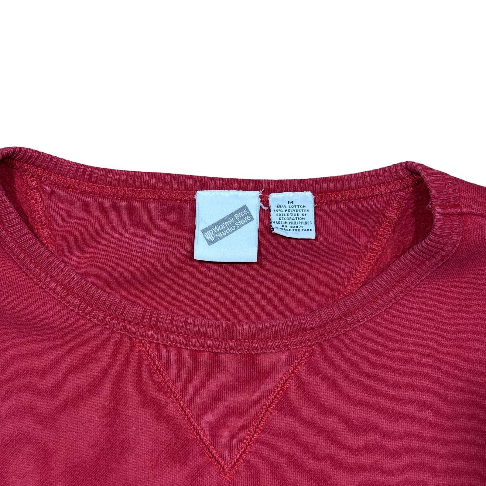 Warner Bros Bugs Bunny Y2K Embroidered Red Sweatshirt Size US M / EU 48-50 / 2 - 2 Thumbnail
