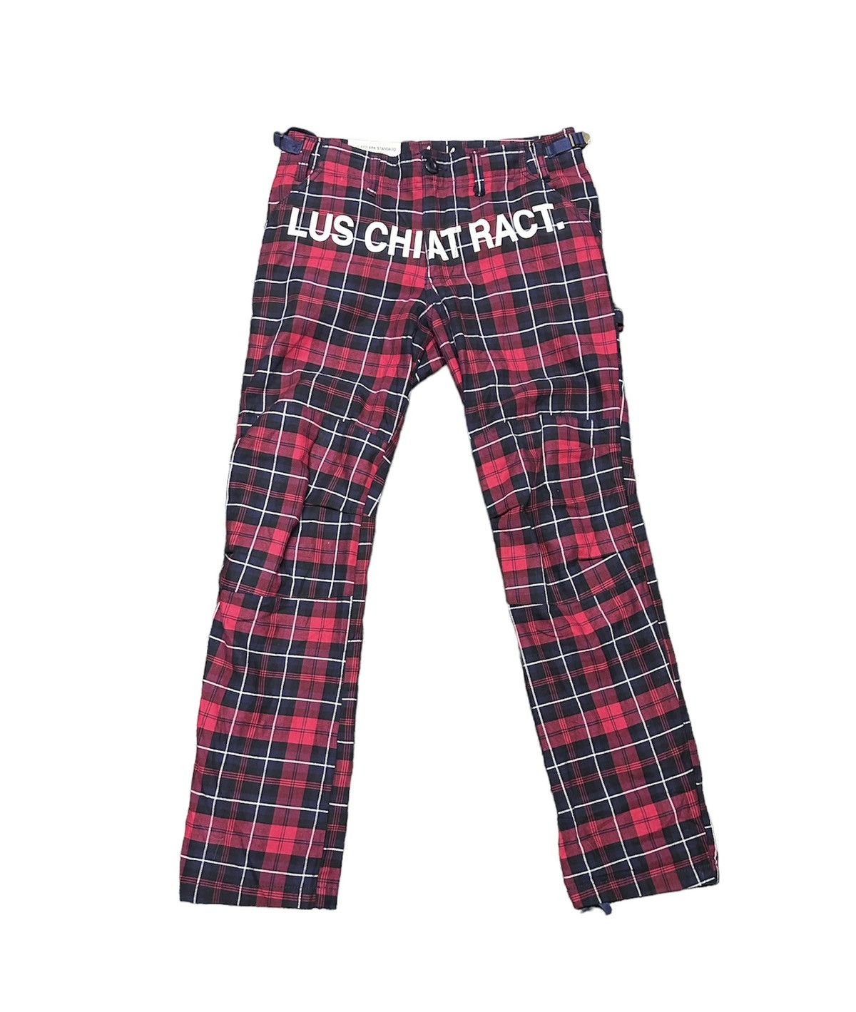 Japanese Brand Re Dark japanesse brand red tartan pants Size US 31 - 1 Thumbnail
