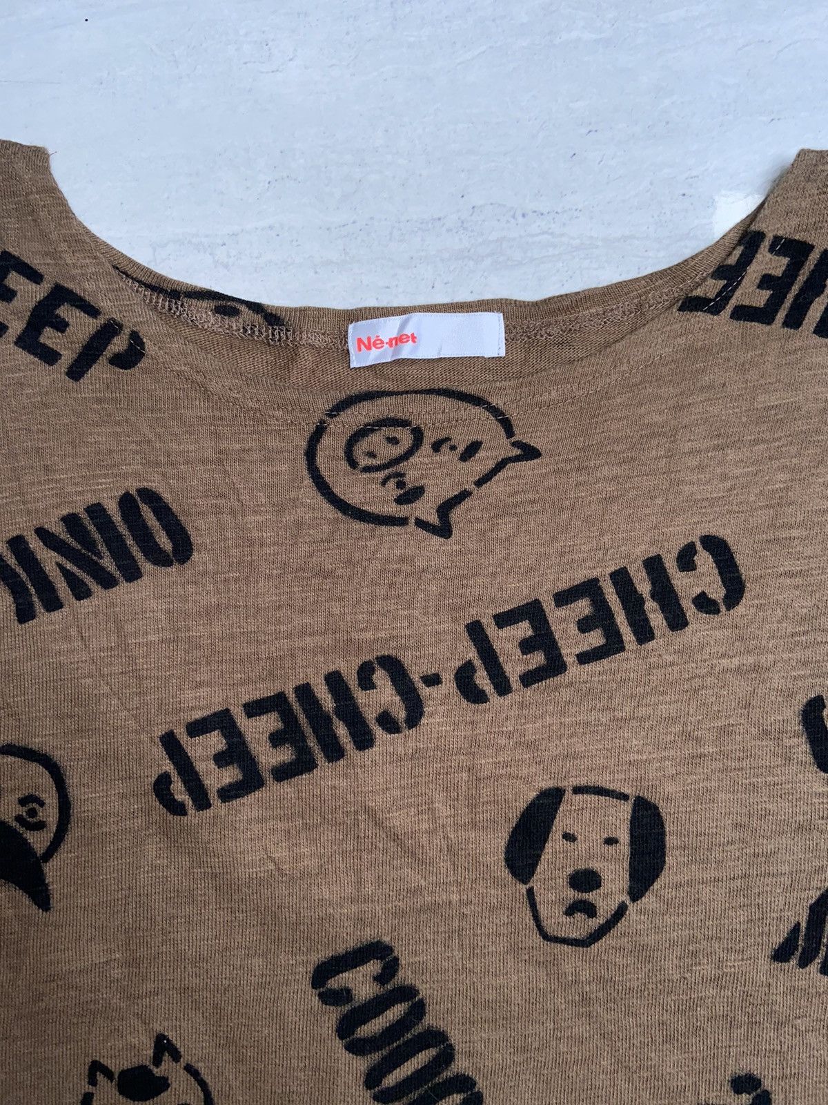 Issey Miyake × Japanese Brand × Ne-Net NE-NET Brown T-Shirt Size US XXL / EU 58 / 5 - 5 Thumbnail
