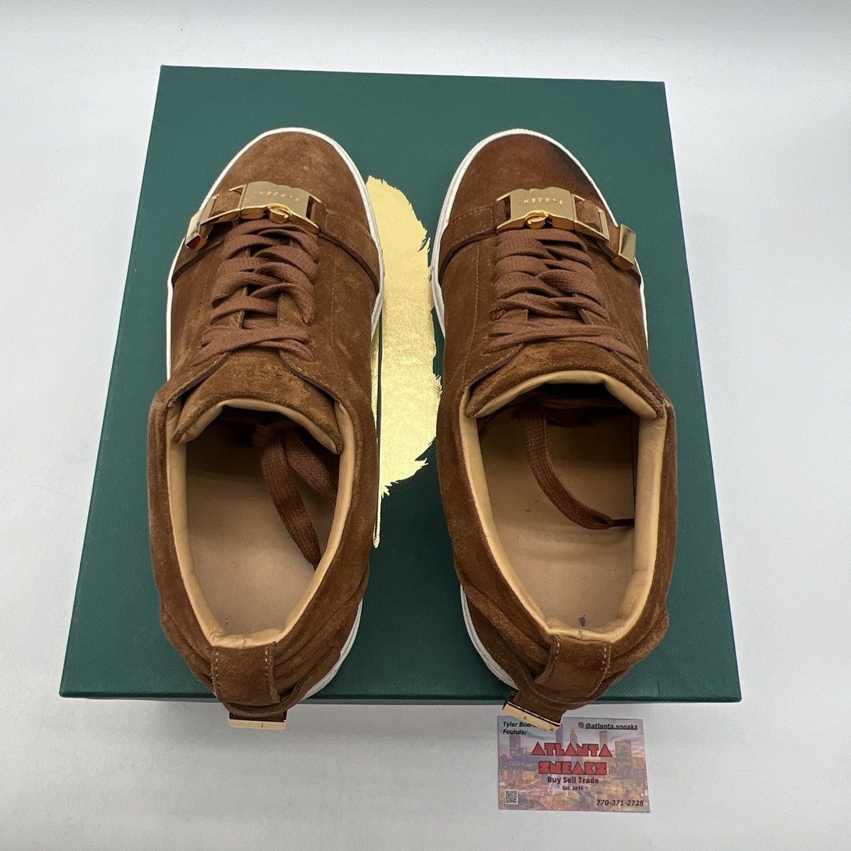 Barneys New York Buscemi Brown Suede Gold Buckle Low Size US 9 / EU 42 - 7 Thumbnail