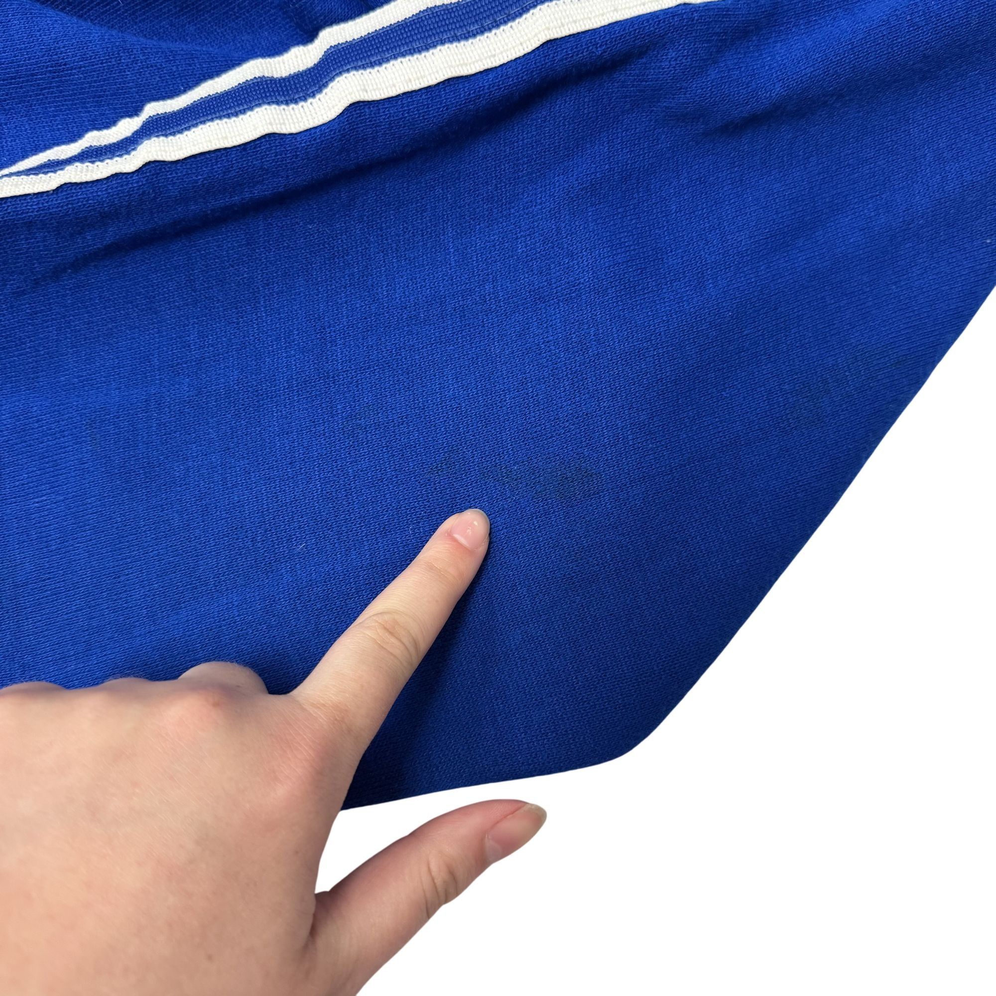 Other Vtg Royal Blue Acrylic White STRIPE Warm Up Running Jacket Size US M / EU 48-50 / 2 - 7 Thumbnail